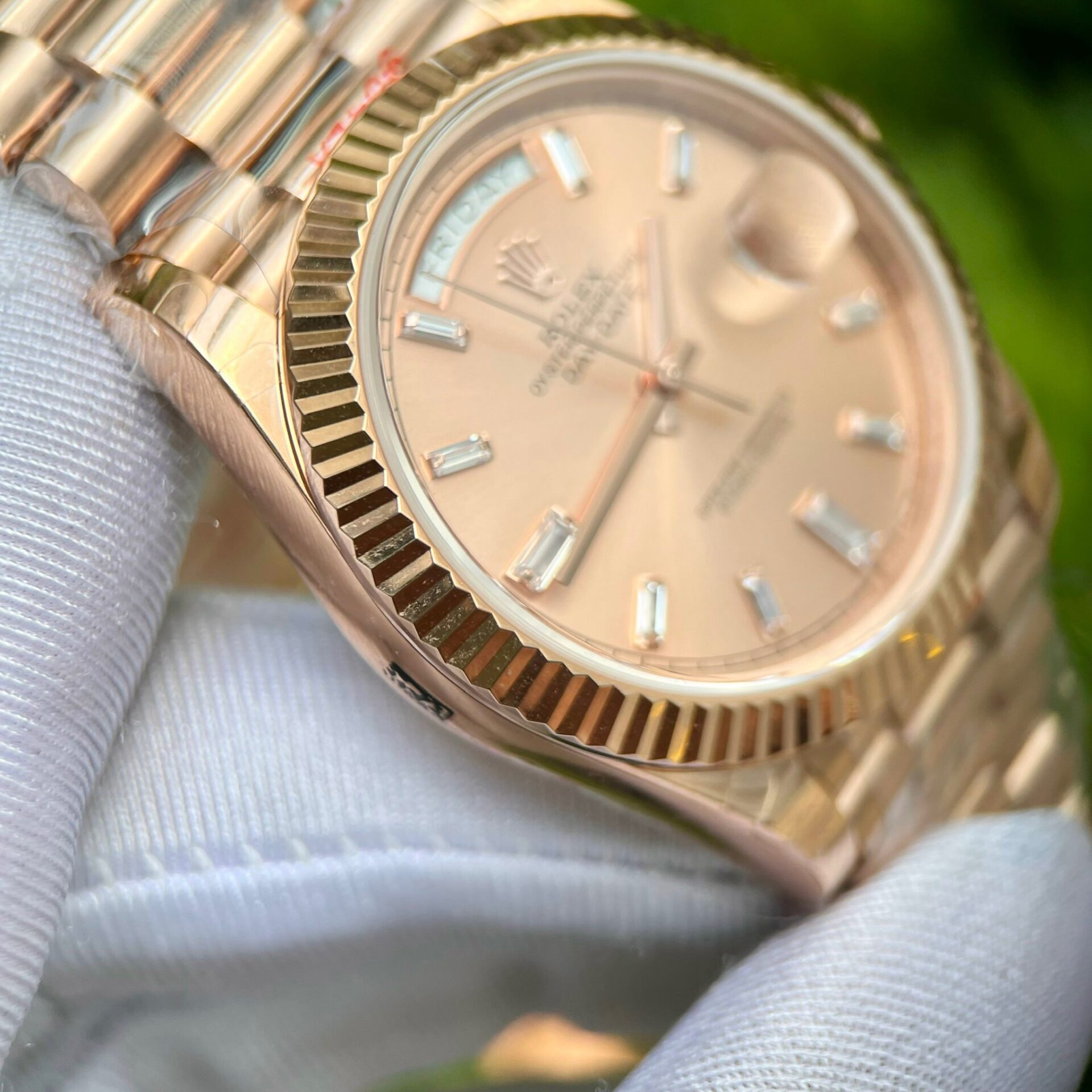 Rolex Day-Date 228235 Pink Dial Stone With Number GM Factory 40mm - Top club