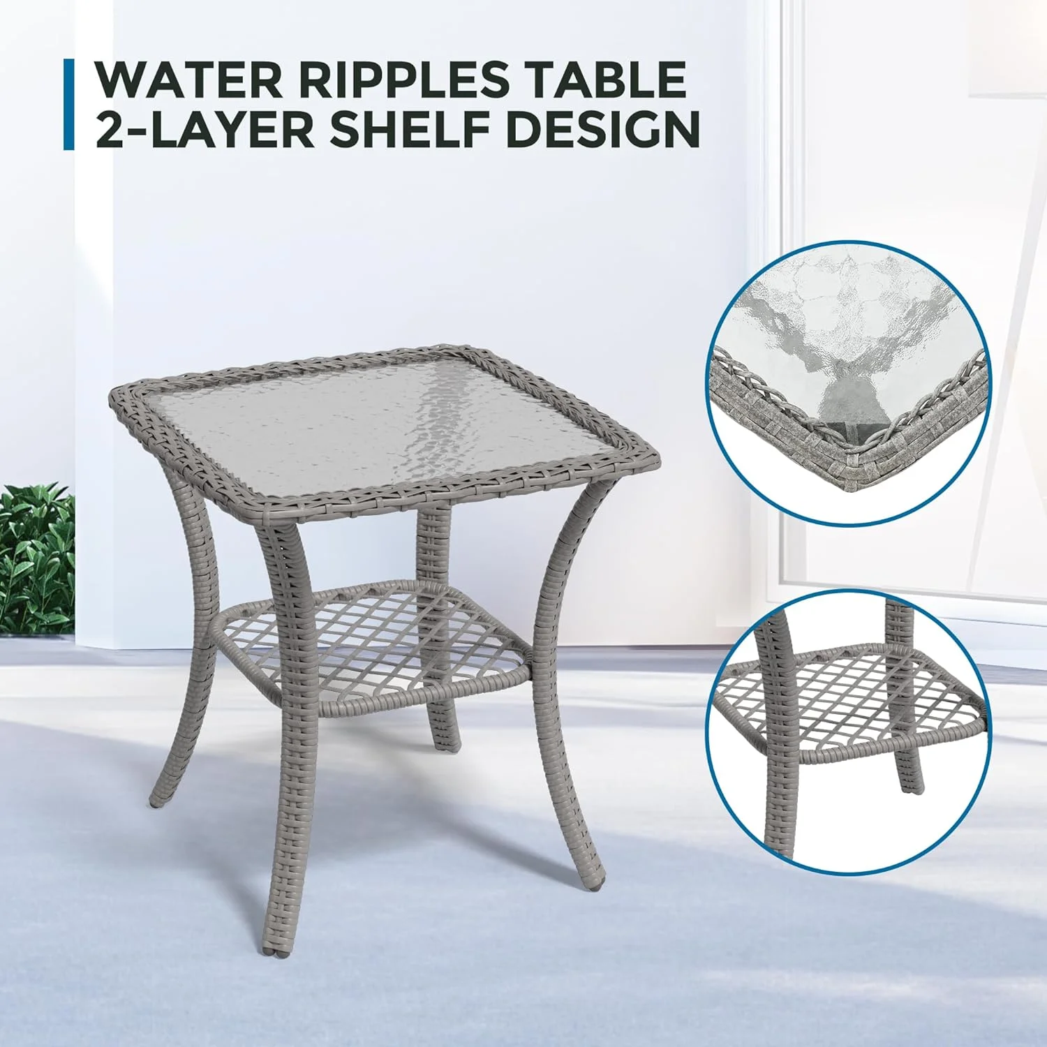 ELPOSUN 3-Piece Outdoor Rocking Chairs, Wicker Patio Furniture with Thickened Cushions and Table for Porch - Image 26