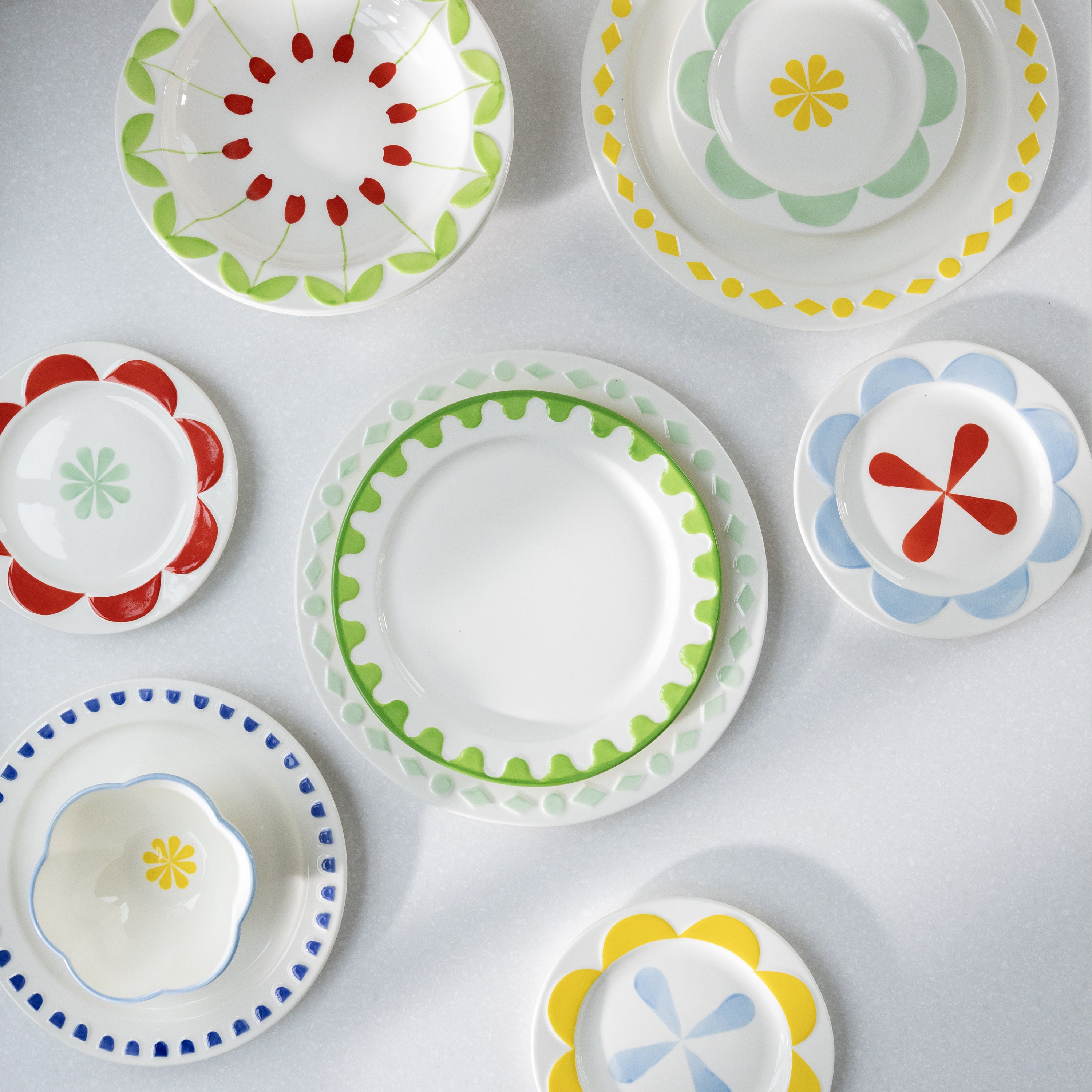 &k amsterdam Folk Bord Ø 22,5 cm - Set van 4