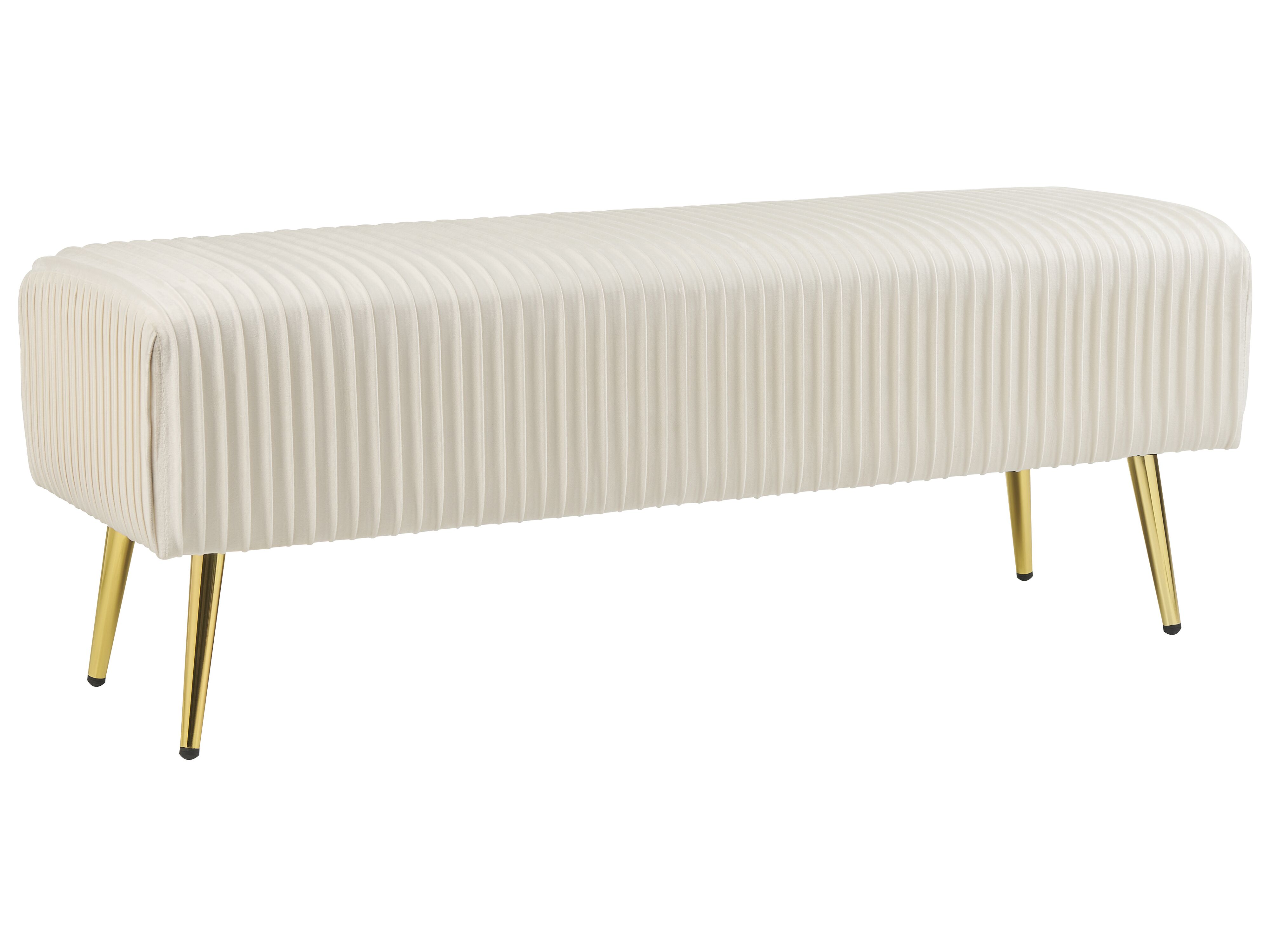 Upholstered Bench PATERSON Velvet Off-White