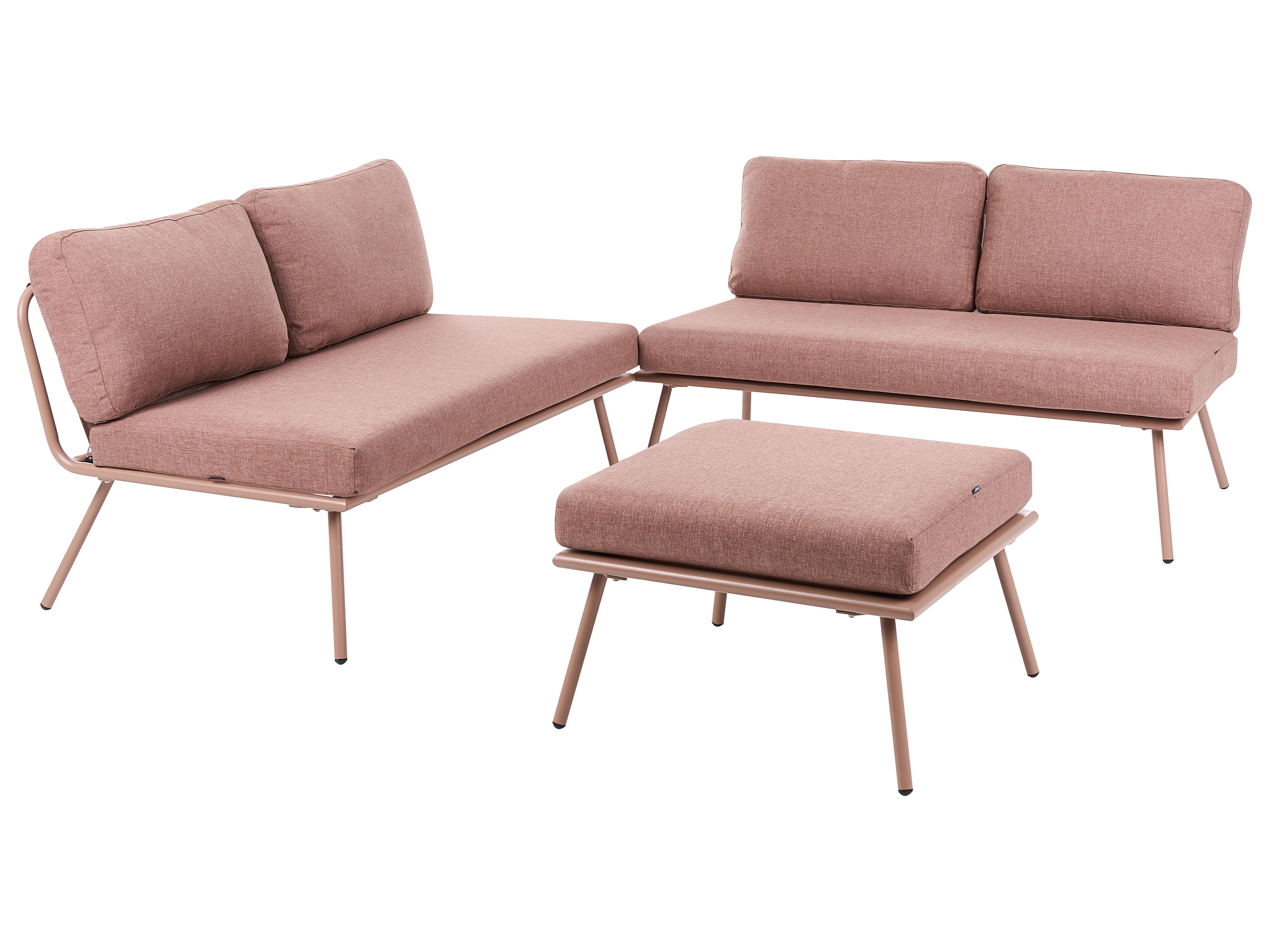 Garden Corner Sofa with Table 4 Seater CACCAMO Brown