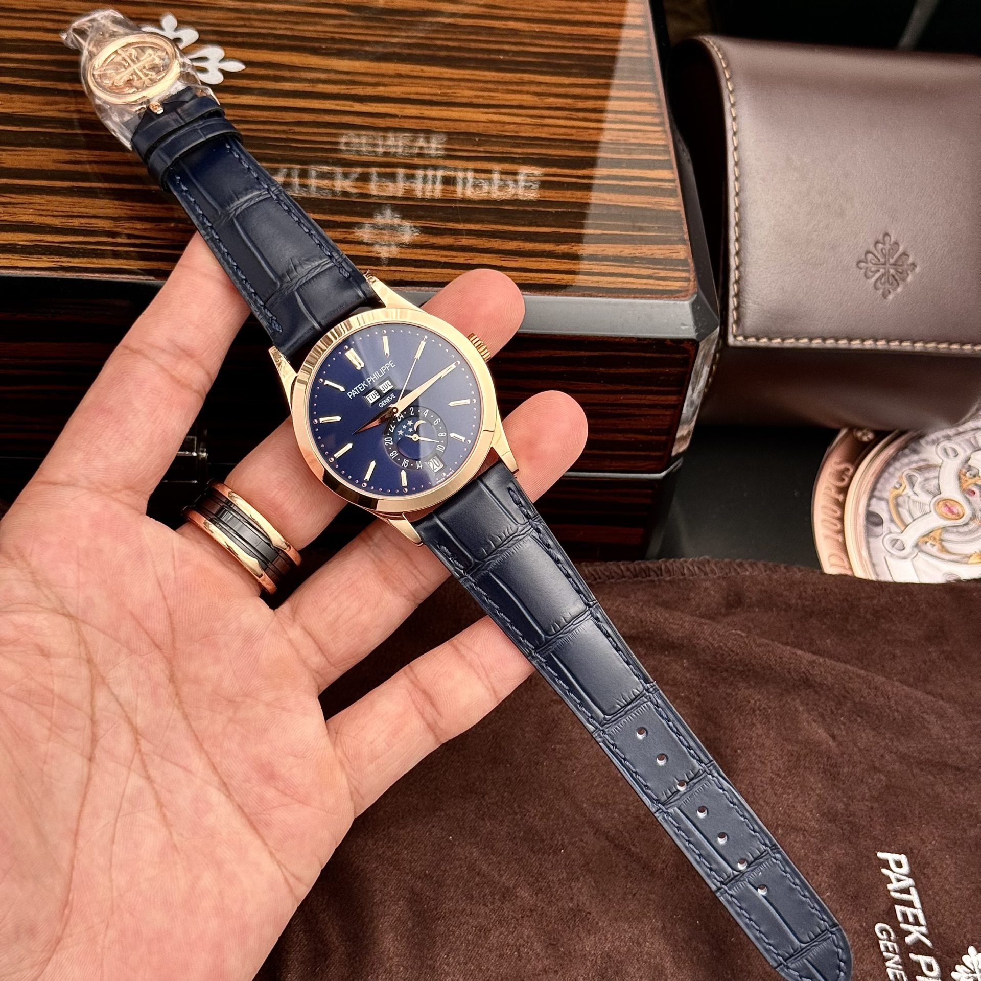 Patek Philippe Replica Watch Complications 5396R Blue Dial GR Factory 38.5mm - Elite Watch Atelier