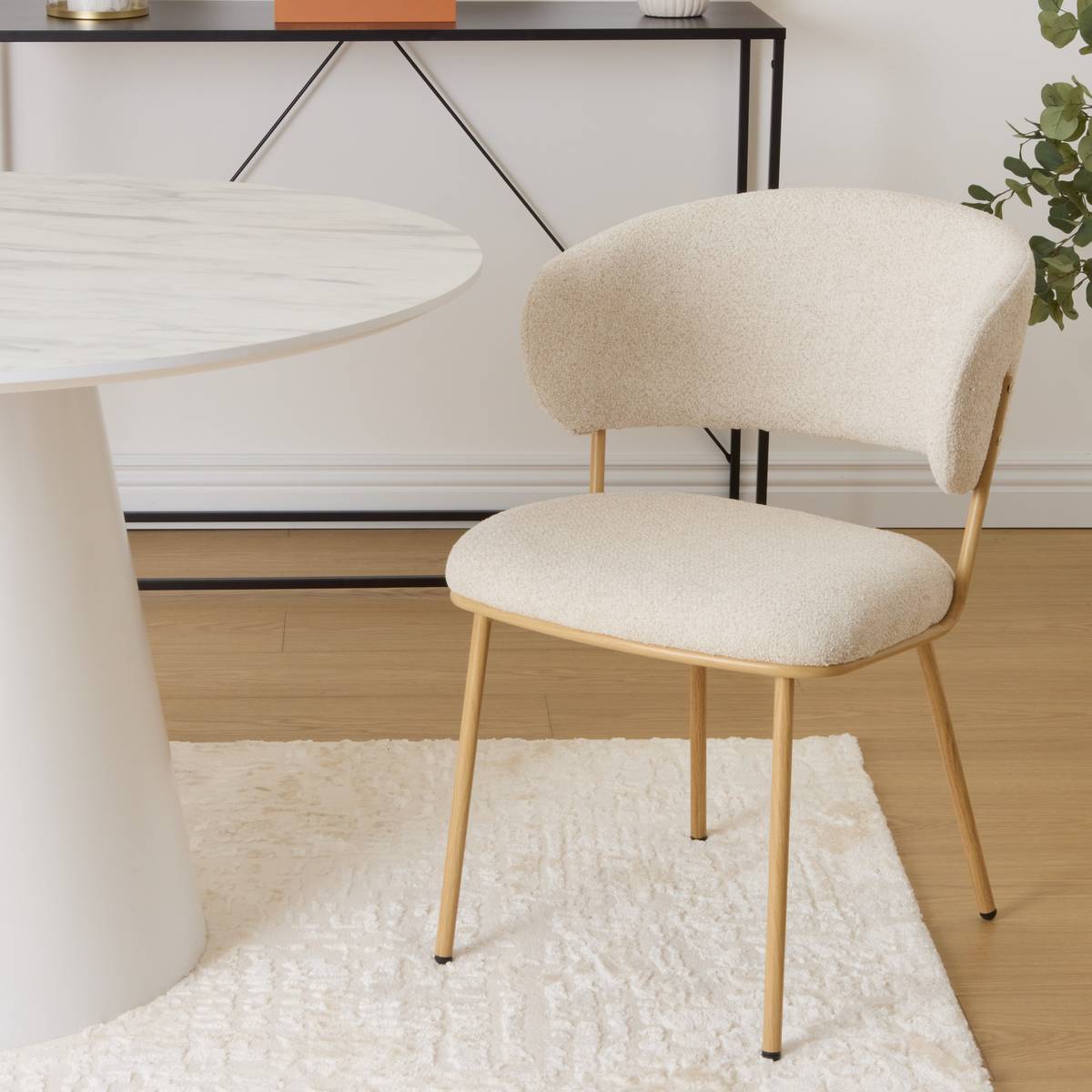 Set of 2 "Alba" chairs Steel, Polyester, Beige