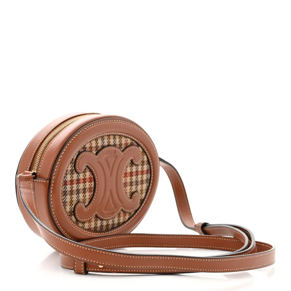 Superfake Handbags: Celine Tan Leather & Houndstooth Crossbody1:1High-quality replica