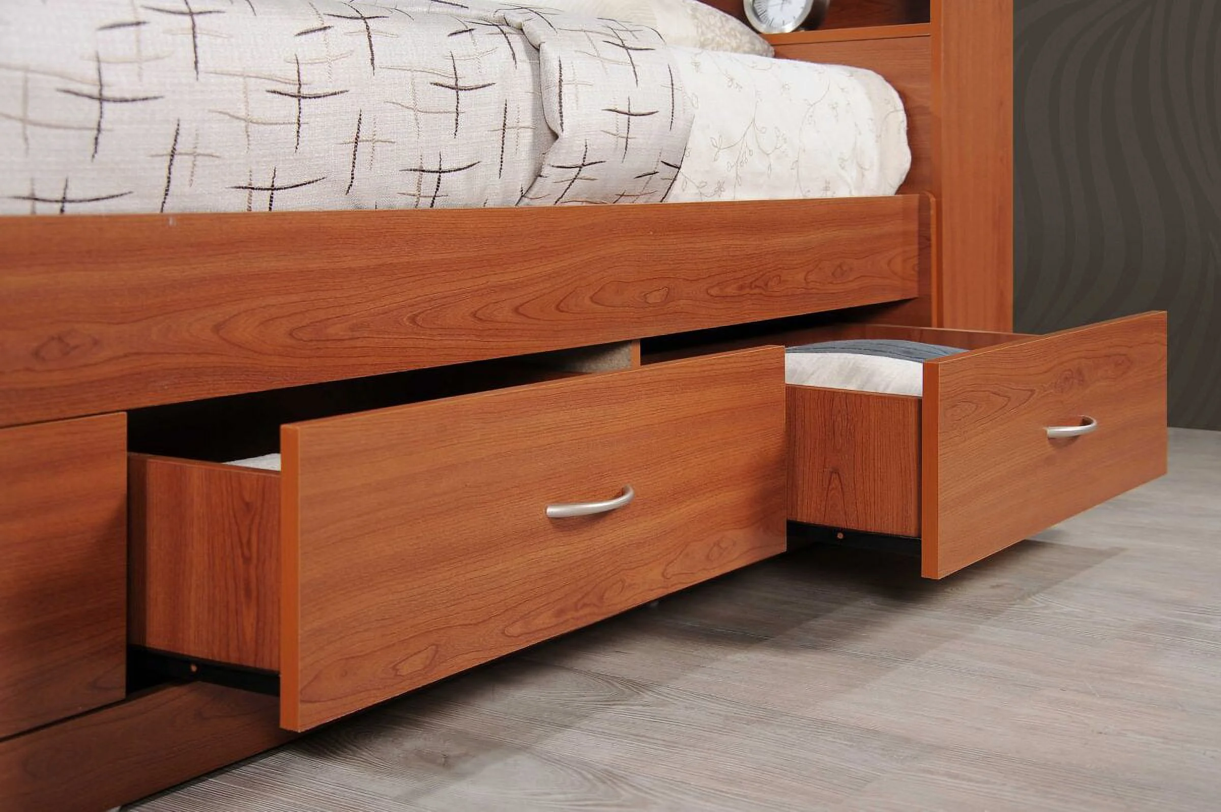 Hodedah Twin-Size Captain Bed with 3-Drawers and Headboard in White - Image 39