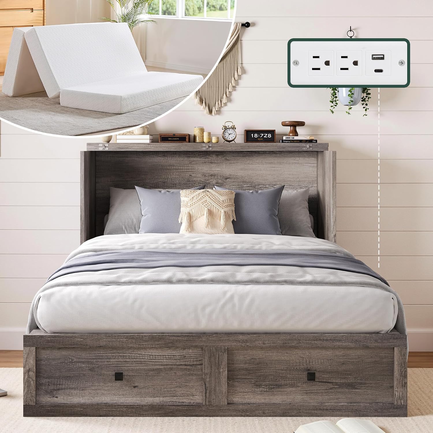Queen Murphy Bed with 6