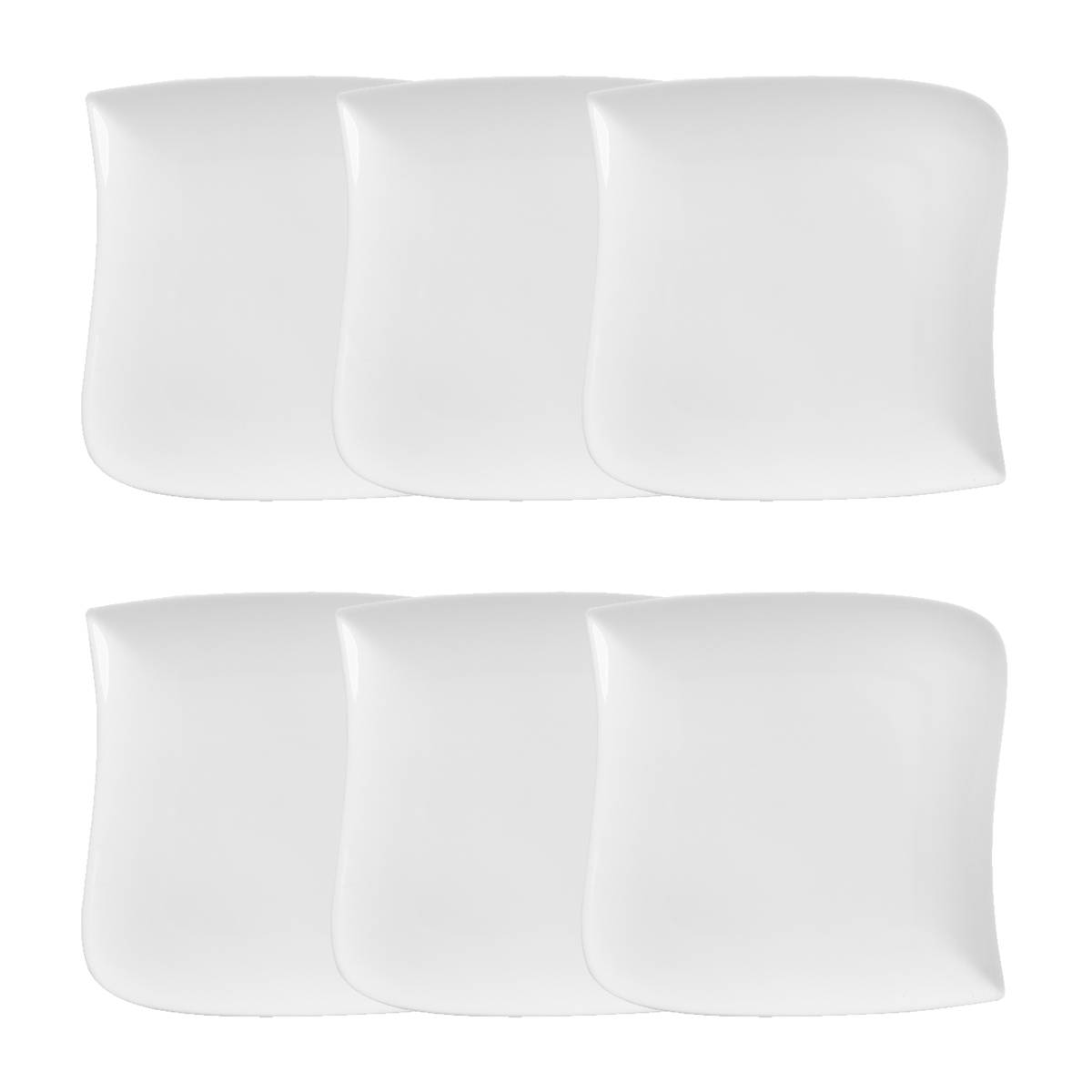 Set of 6 deep plates "Vague" 21.9x21 cm, White