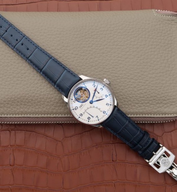 Replica IWC AZ Portuguese Tourbillon IW5046 White Dial Blue Markers - Top club