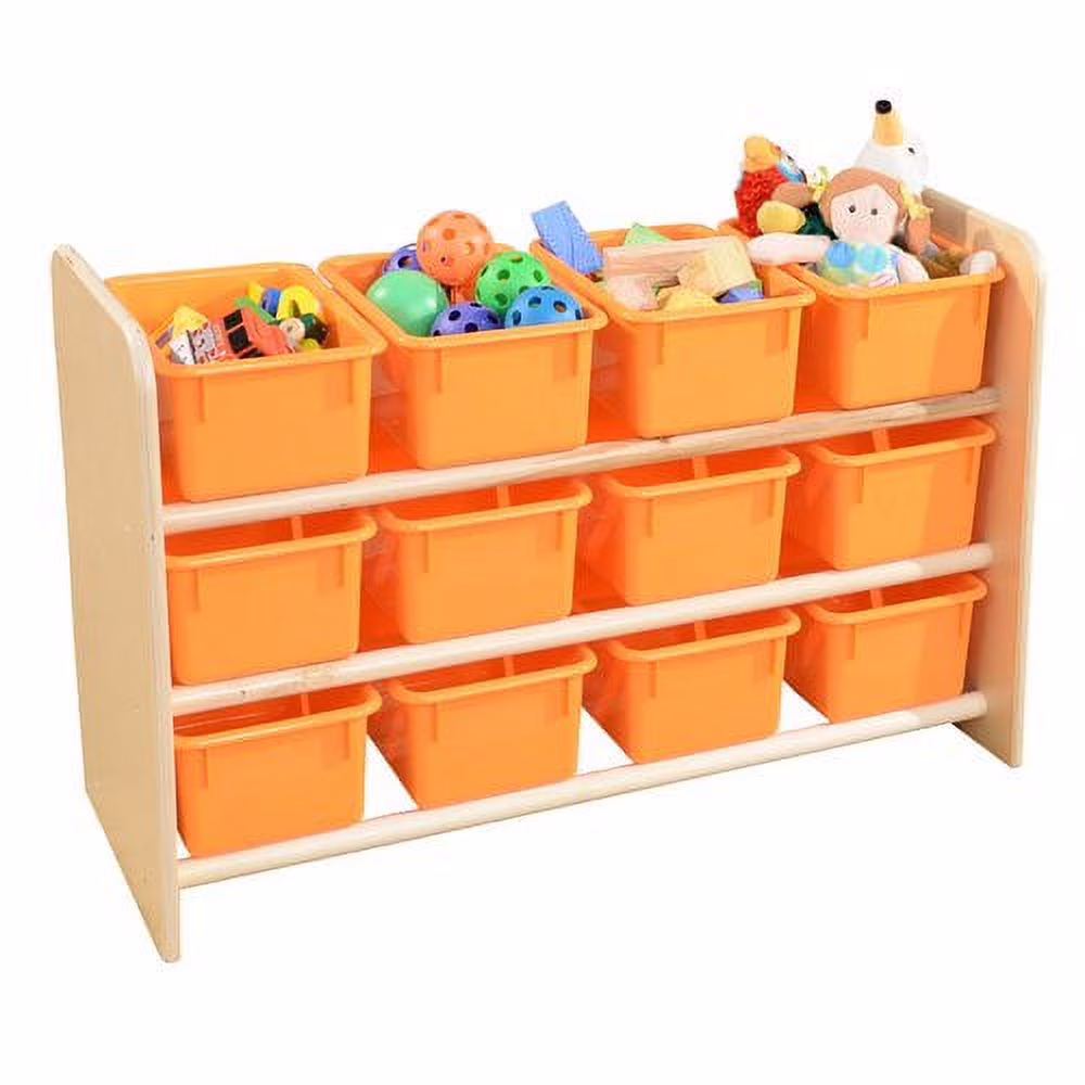 Wood Designs See-All Storage 12 Compartment Cubby with Trays