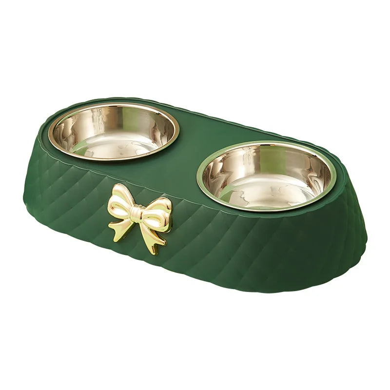 ChicPet | Elegante Roestvrijstalen Voer- en Waterbak Set