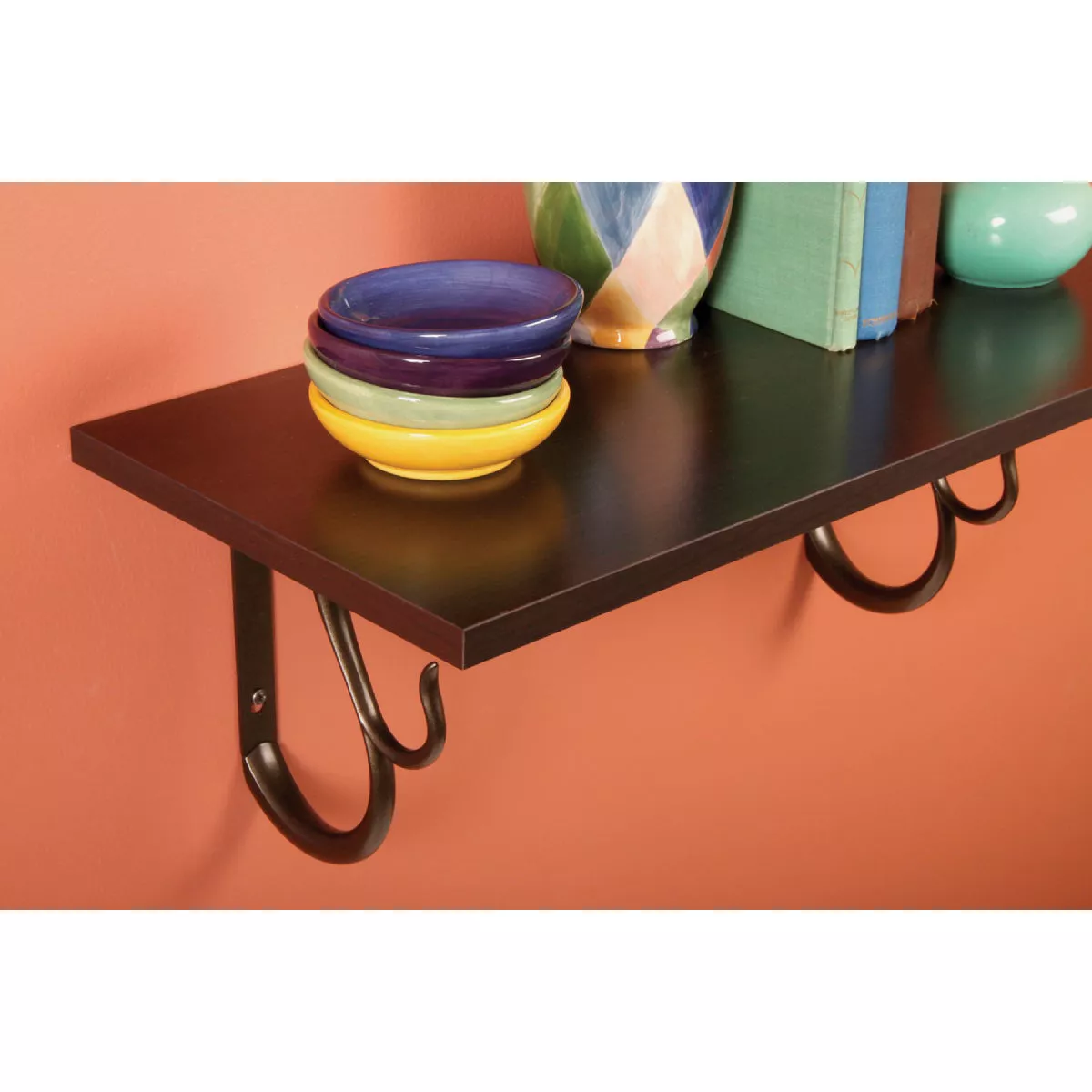 Knape & Vogt 8 In. x 48 In. Espresso All-Purpose Shelf