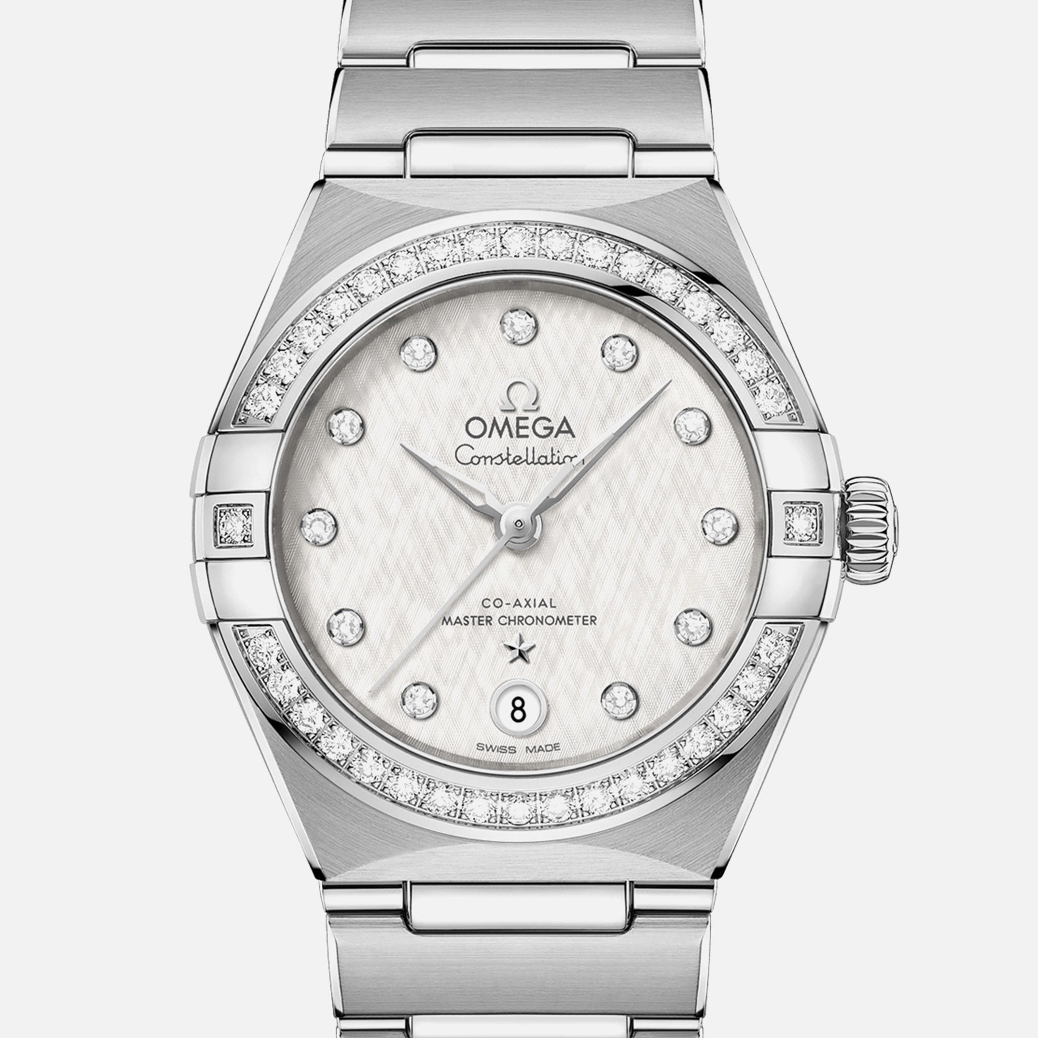 Constellation Co-Axial Master Chronometer 29mm Stainless Steel With Diamond-Set Bezel(1:1 replica) - Elite Watch Atelier
