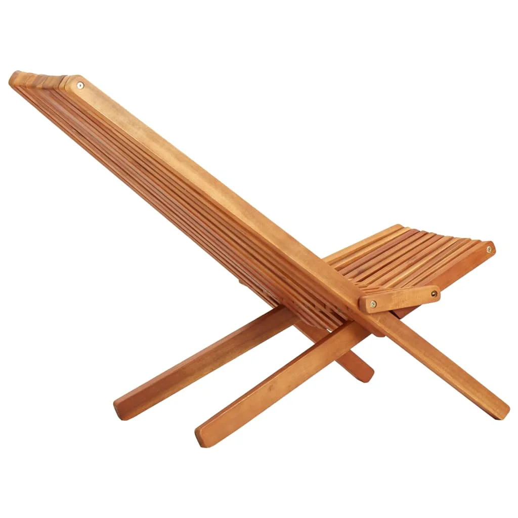 vidaXL 1/2x Solid Acacia Wood Folding Outdoor Lounge Chairs Deck Chair Seat - Image 17