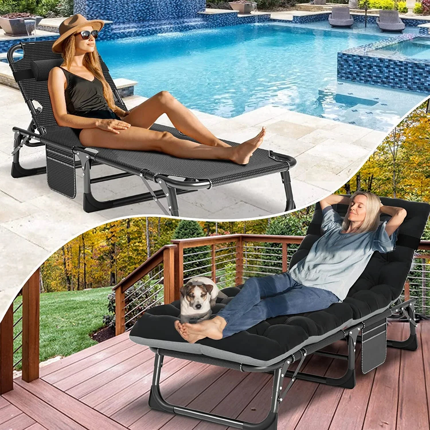 Slsy 5-Position Adjustable Folding Lounge Chair And Cot - 75.2" x 25.6" x 11.8" - Image 132 Slsy 5-Position Adjustable Folding Lounge Chair And Cot - 75.2" x 25.6" x 11.8" - Image 132