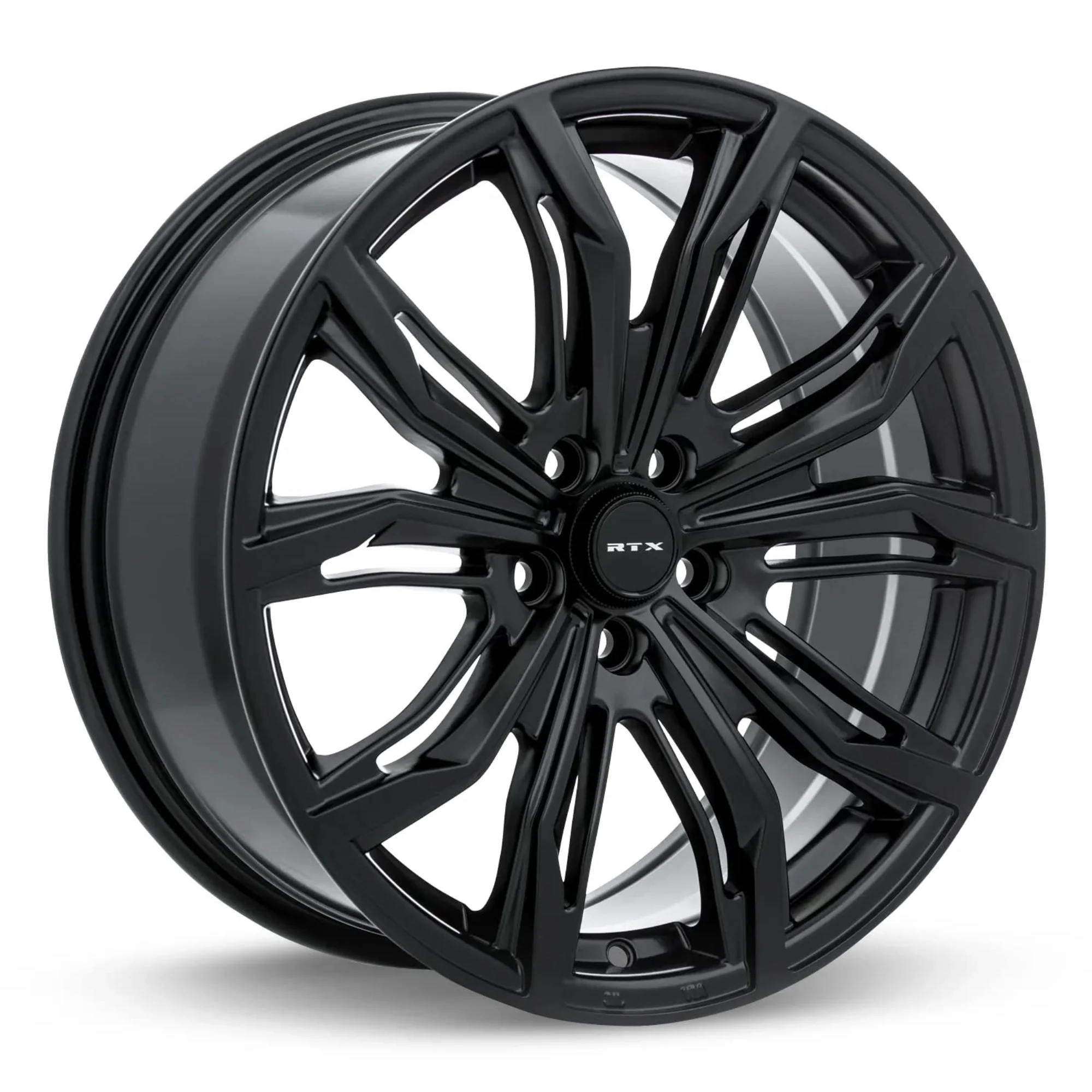 RTX BLACK WIDOW Custom Wheel - 17x7.5, 42 Offset, 5x114.3 Bolt Pattern, 73.1mm Hub - Satin Black Rim - Image 2