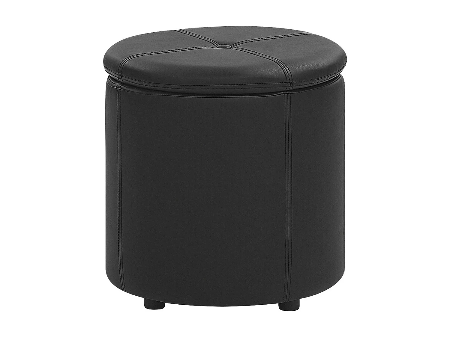 Pouf de rangement MARYLAND Cuir PU Noir