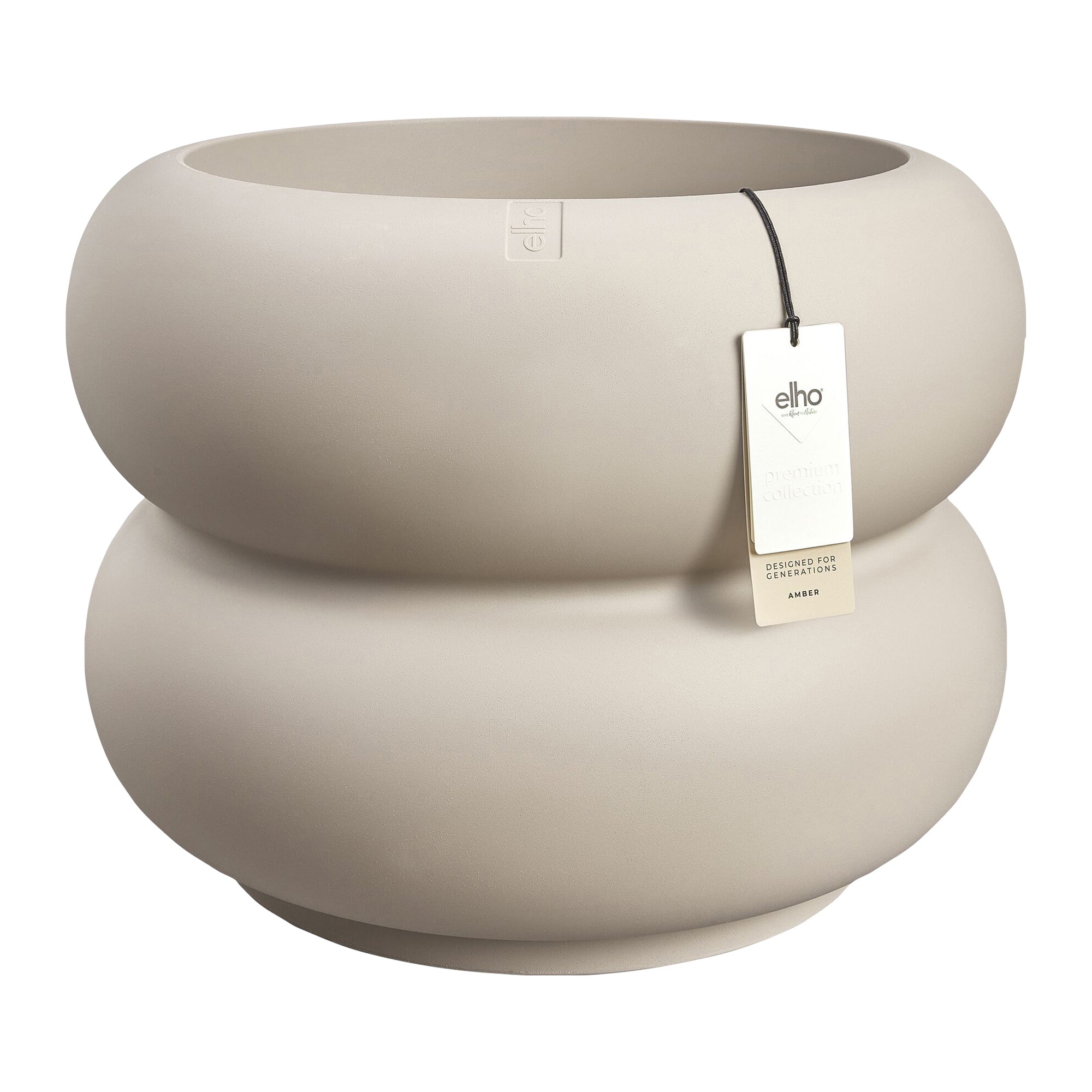 Elho Amber Roll Low 60 - Balanced beige - Ø 60 x H 46 cm - Binnen en B
