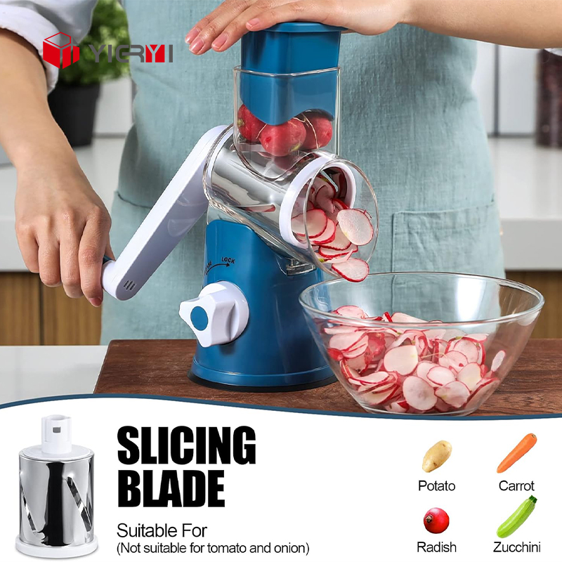 Multi-functional Eco-Friendly Stainless Steel + ABS Vegetable Chopper Mozzarella Cheese Grater Shredder Spiralizer Cutter Slicer