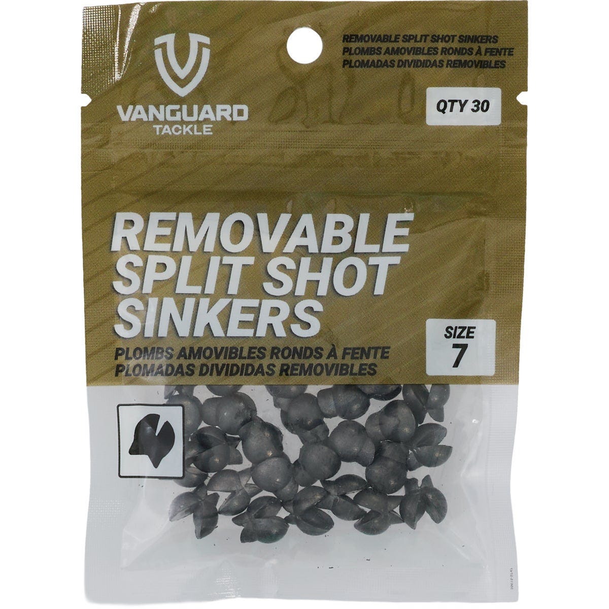 Vanguard Size 7 Removable Split Shot Sinker (30-Pack)