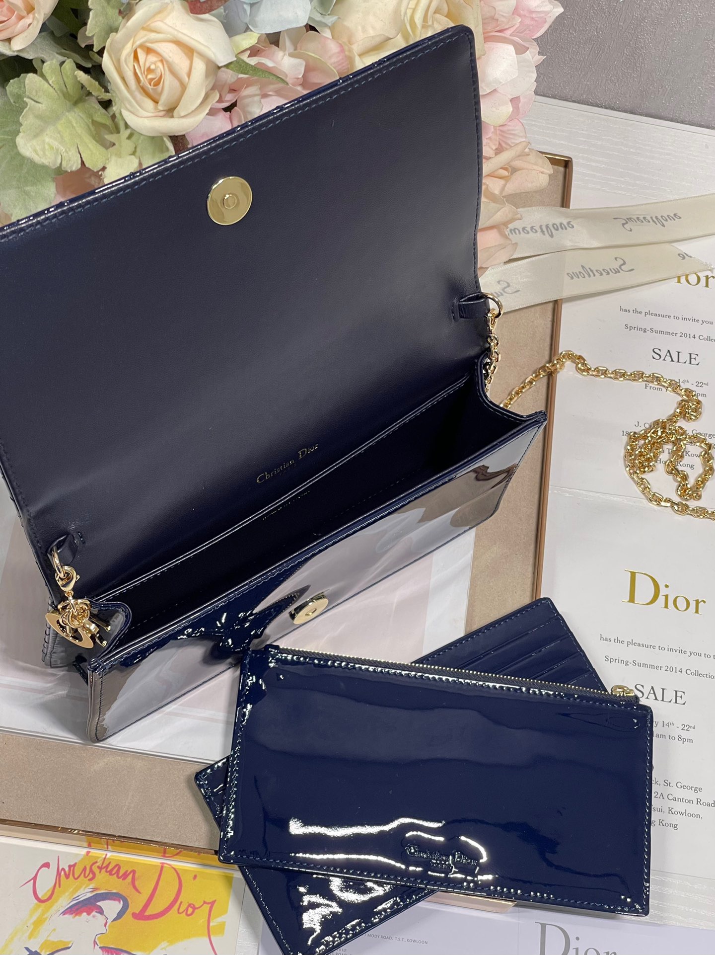 Christian Dior Lady Dior Pouch Navy, For Women, Women’s Handbags 8.5in/21.5cm CD1:1High-quality replica