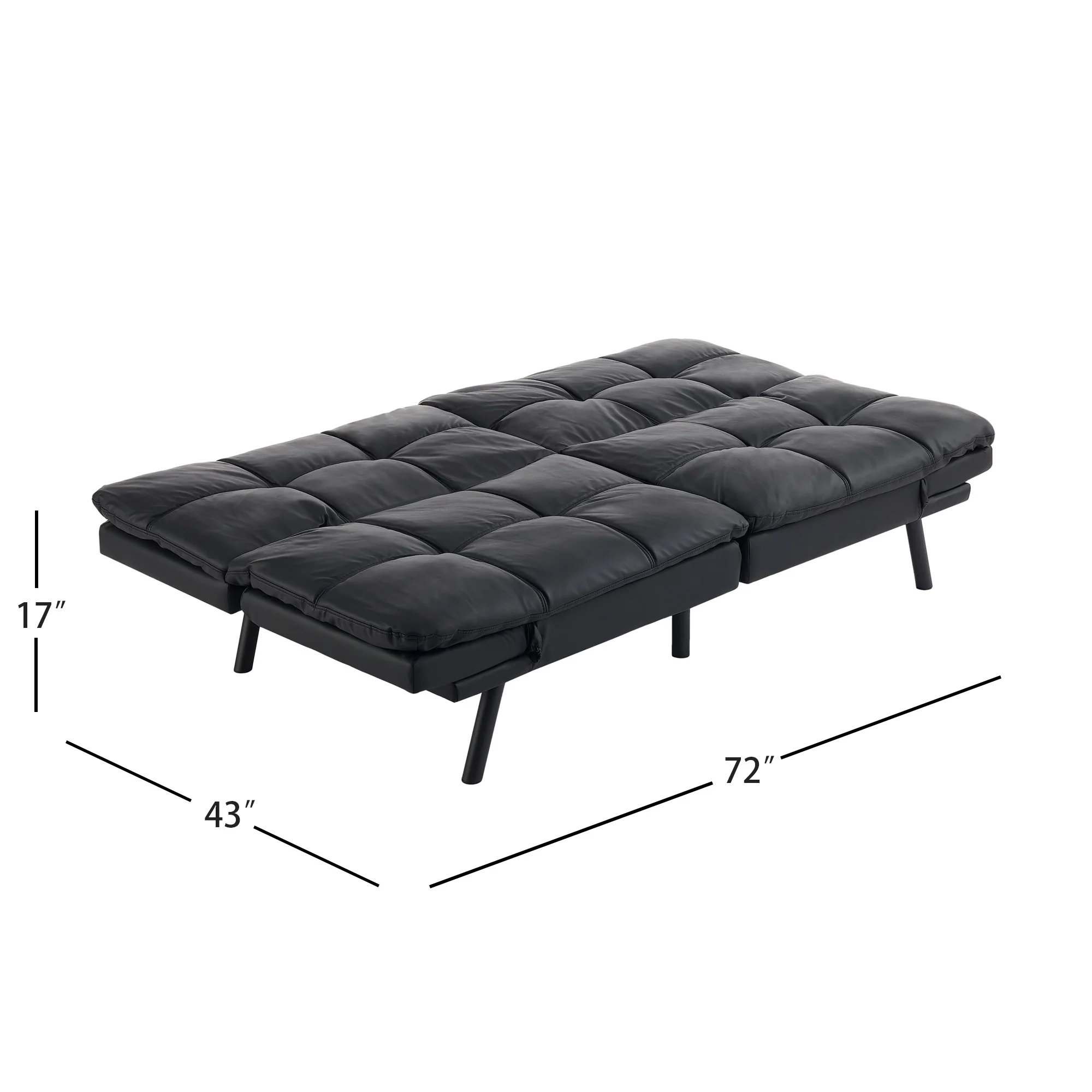 Mainstays Memory Foam Futon with 72",Black - Image 51