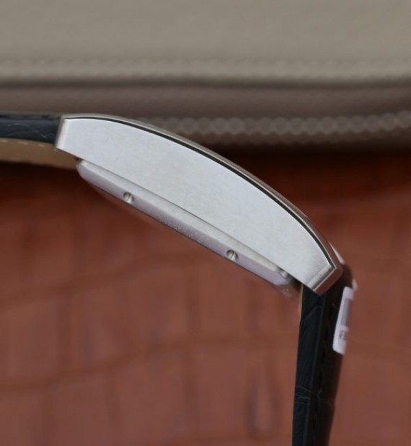 Replica Cartier Tank MC SS Black Textured Dial Black Leather Strap - Top club