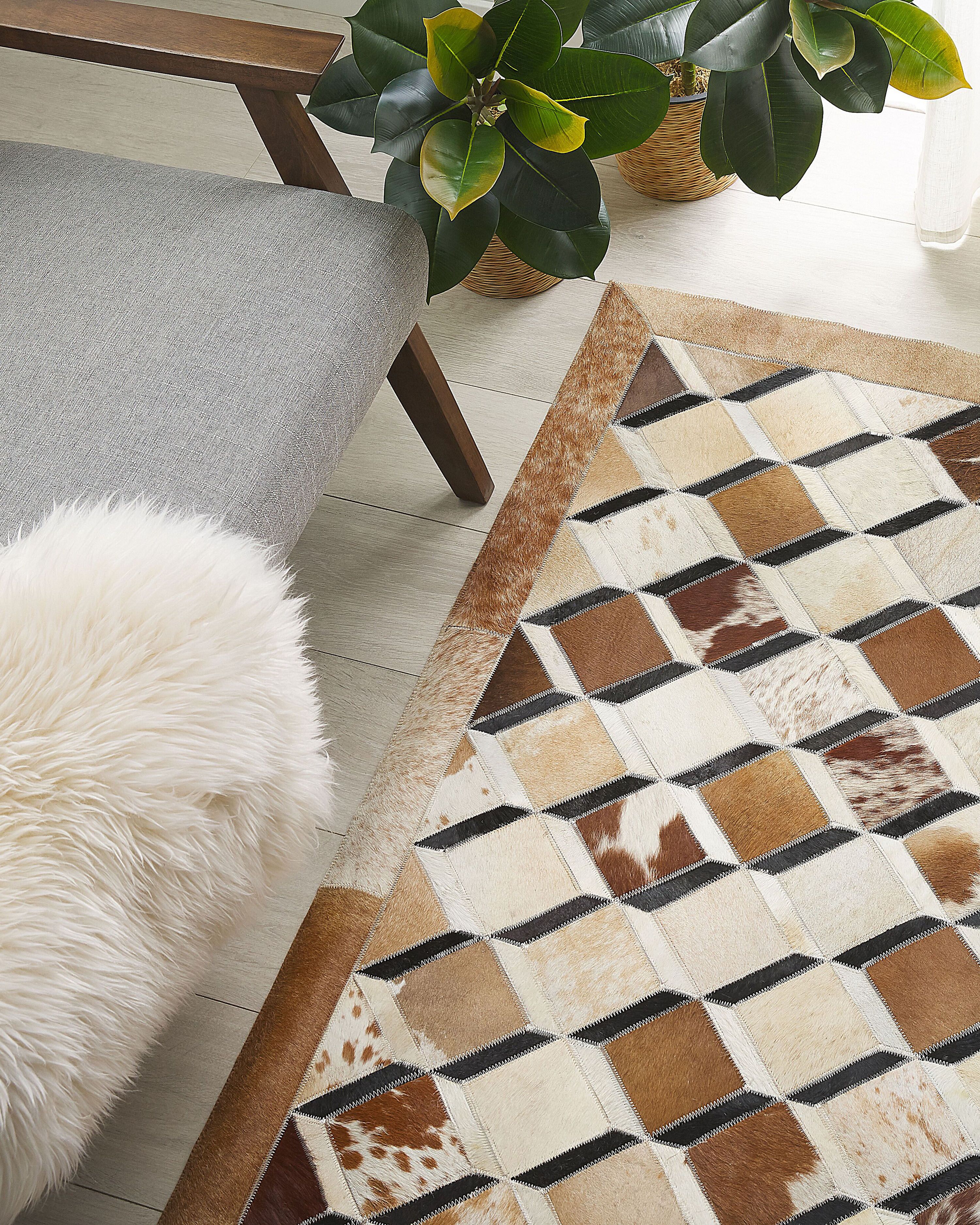 Rug SERINOVA Brown 160 x 230 cm Leather