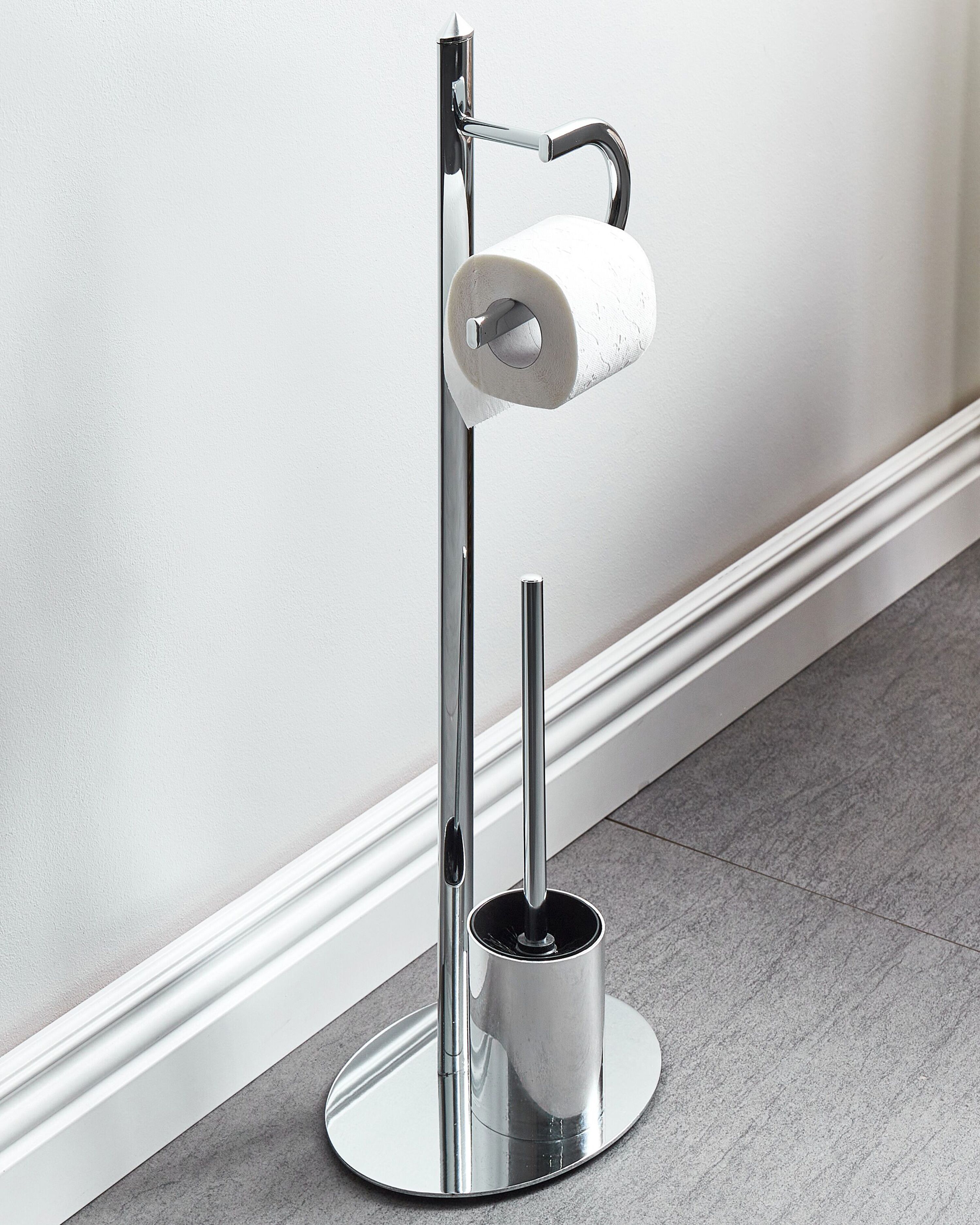 Toilet Roll and Brush Holder SARTO Metal Silver