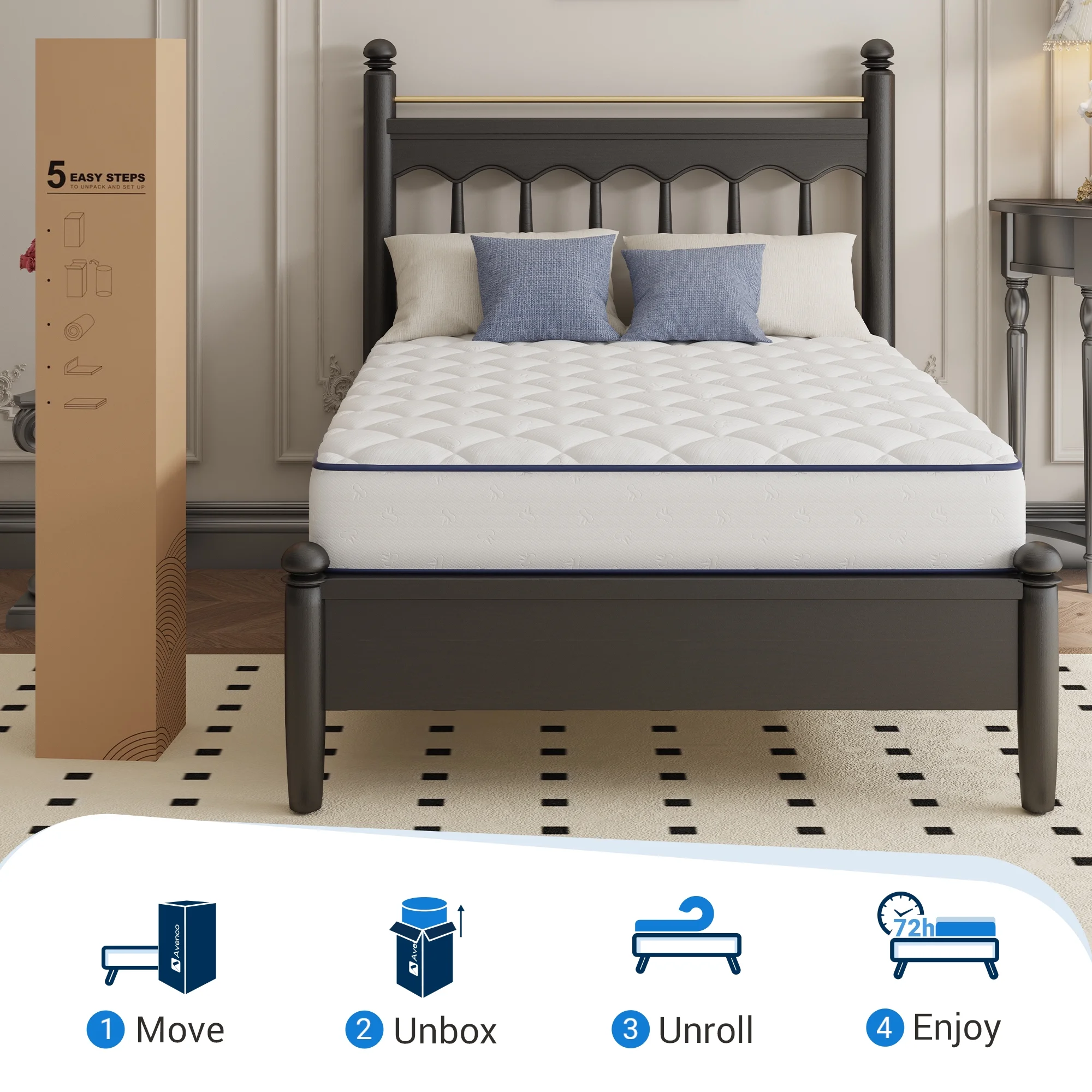 Avenco Pearl 6" Twin Size Medium Adult Supportive Innerspring Mattress - Image 9