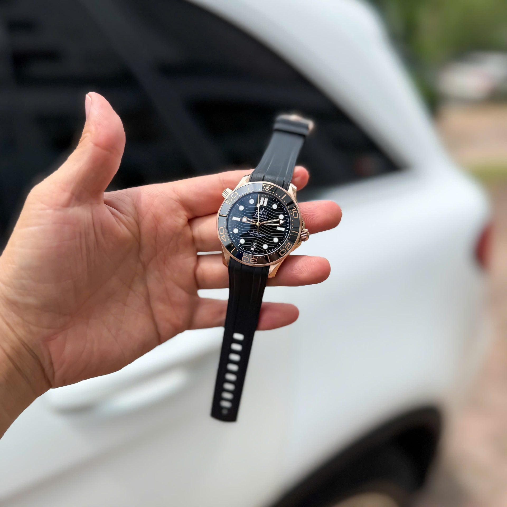 Omega Seamaster Diver 300M Sedna Rose Gold Copies Watches Black Dial 42mm - Top club