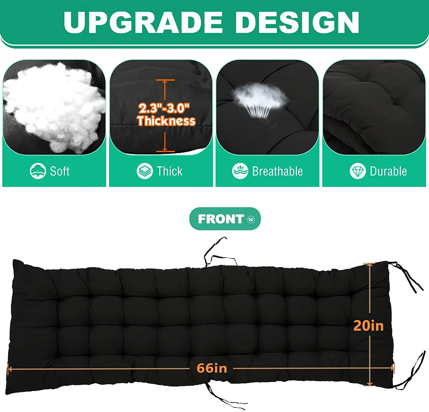 NAIZEA Zero Gravity Chair with Removable Cushion and Cup Holder Black - Image 39