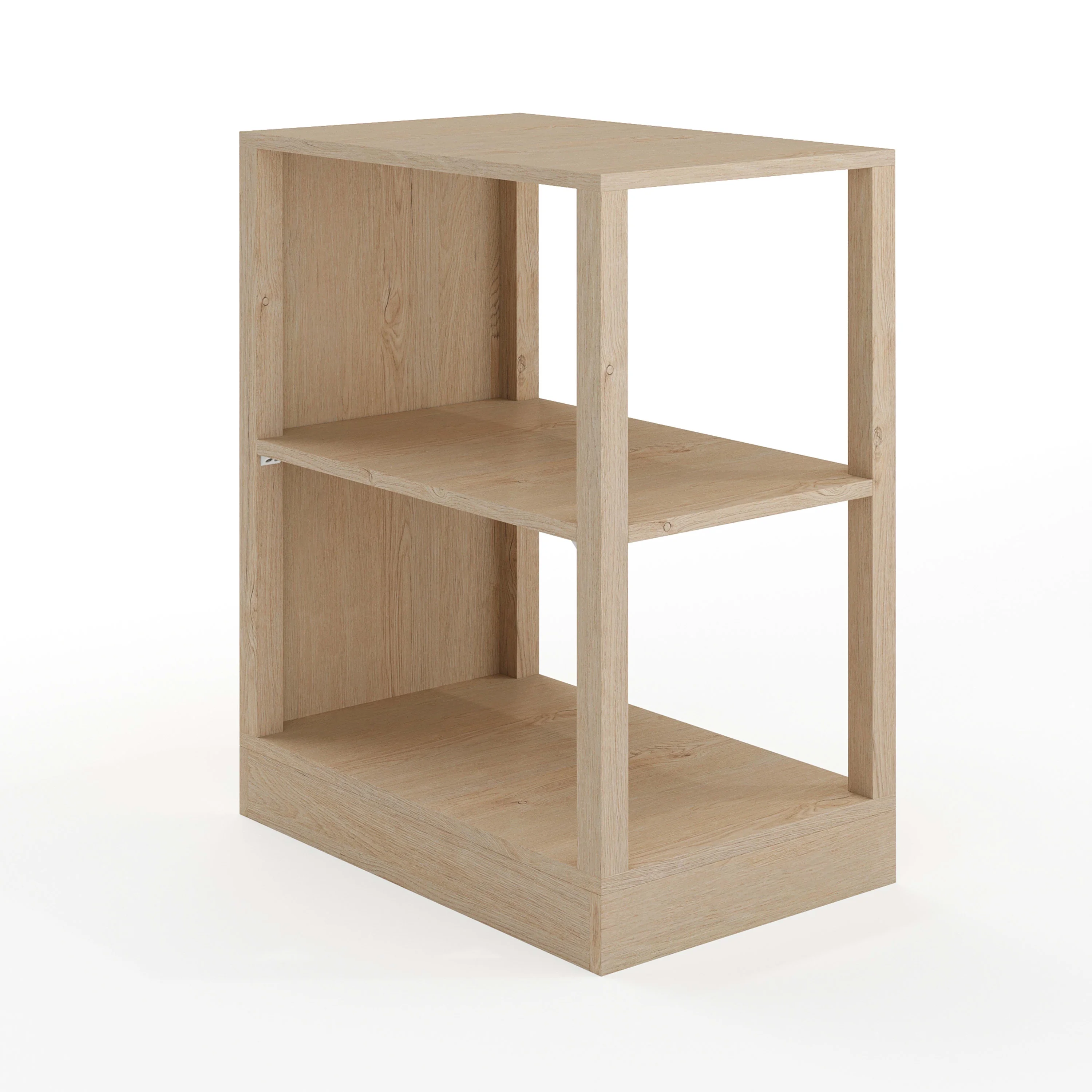 Martha Stewart Home Office Modular 2 Tier Bookshelf in Light Natural