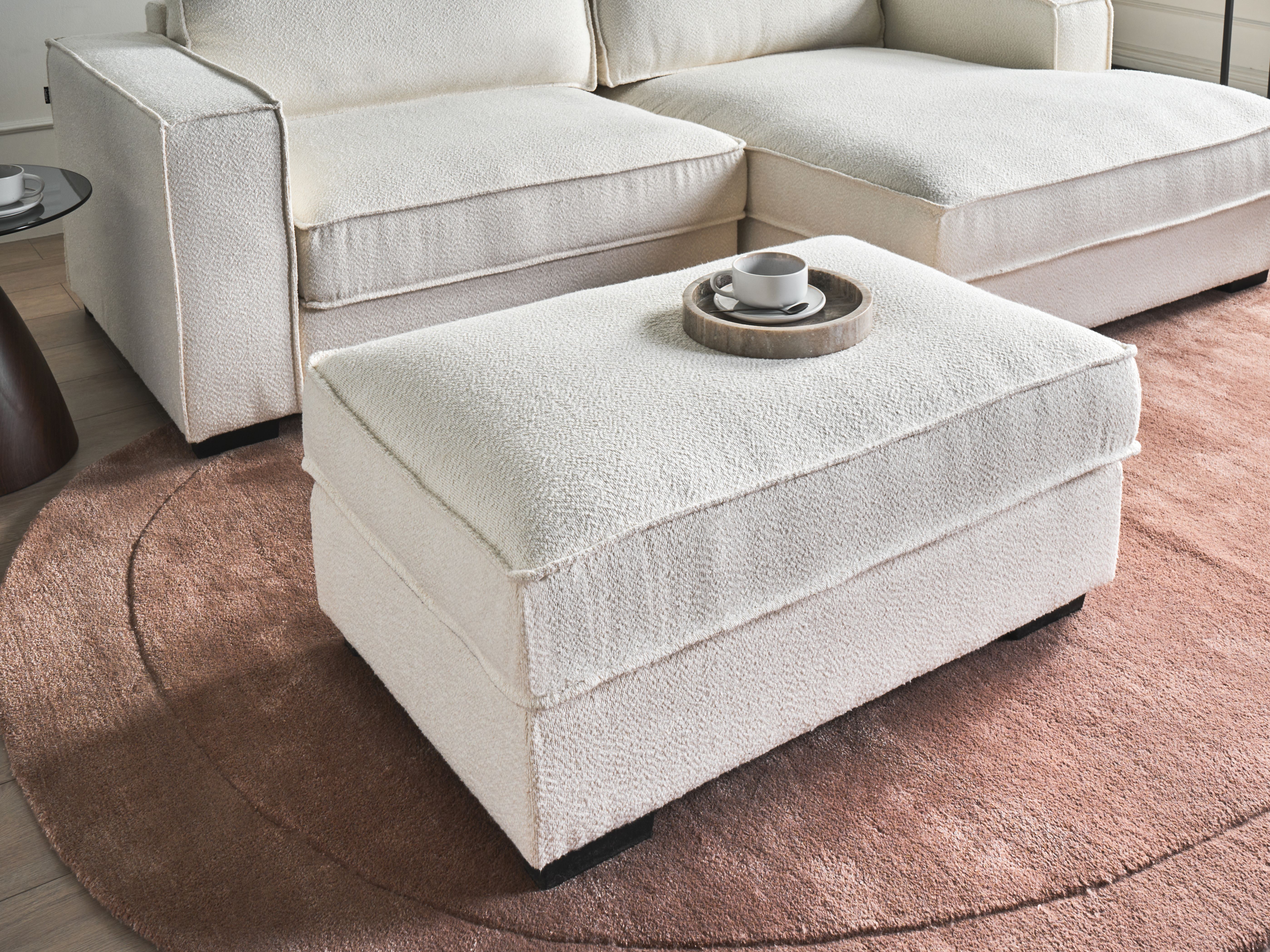 Ottoman KOLDING Boucle Light Beige