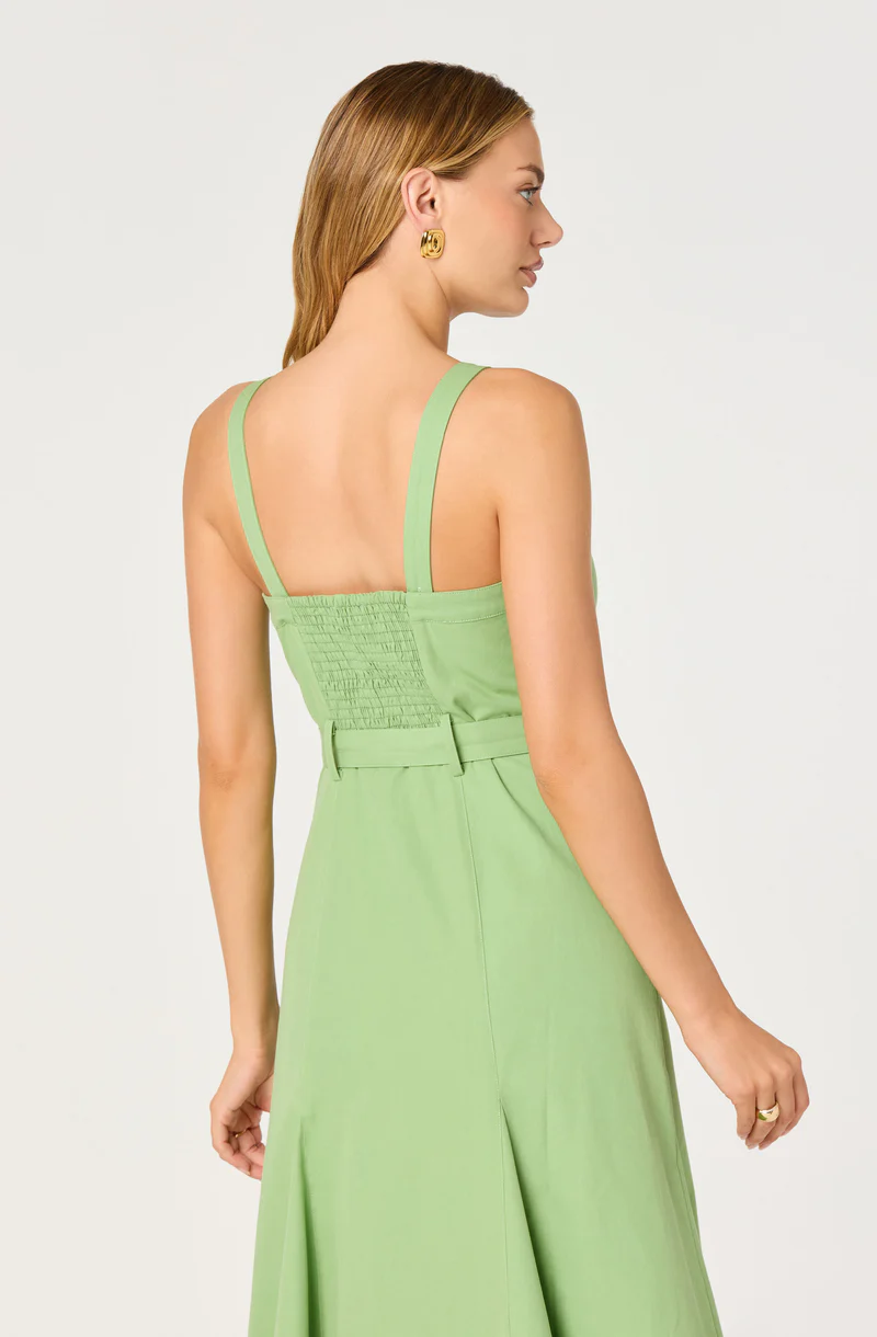 McKinley Button-Front Midi Dress - Avocado