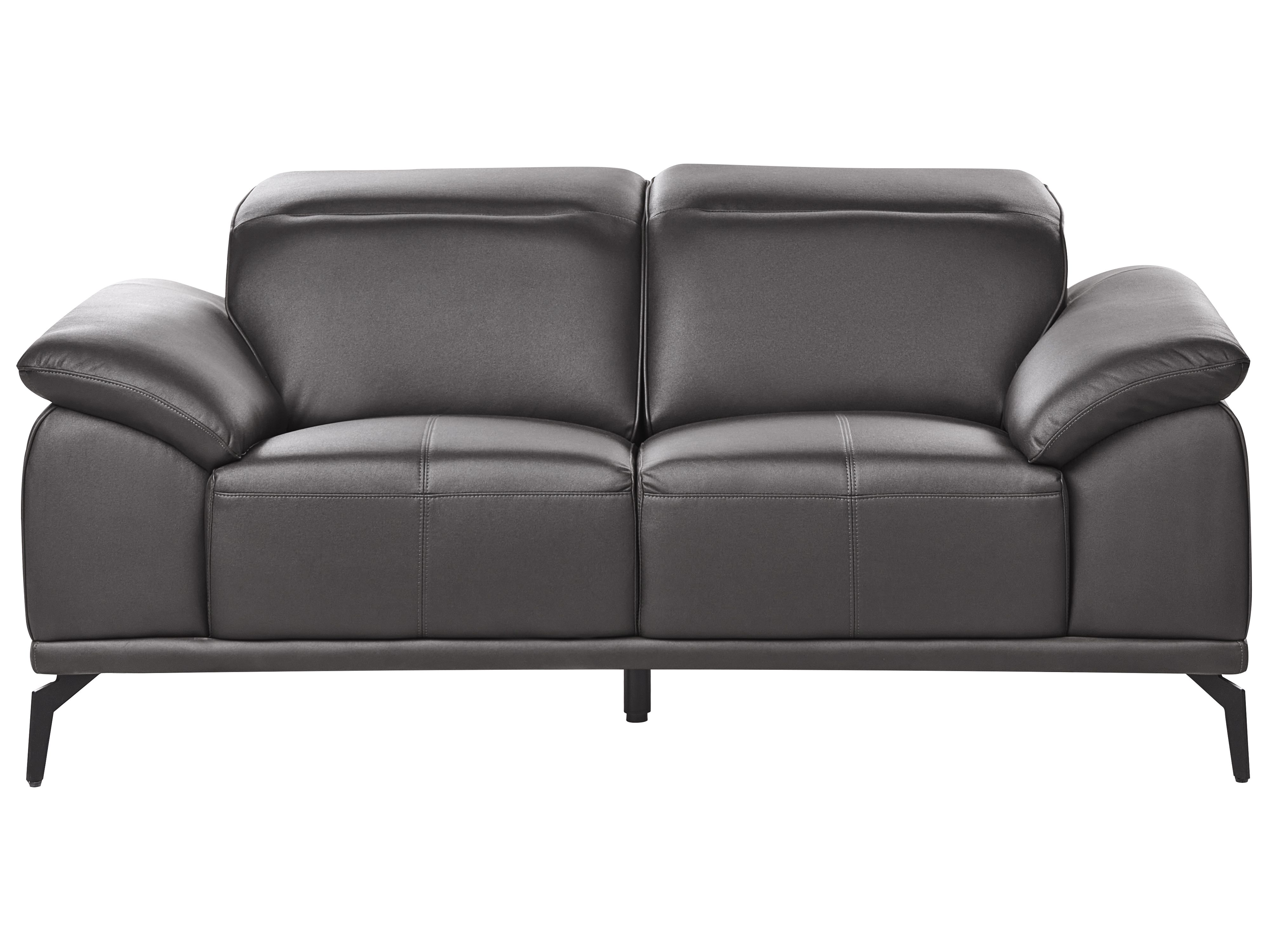 Sofa 2 Seater VEJEN Faux Leather Black