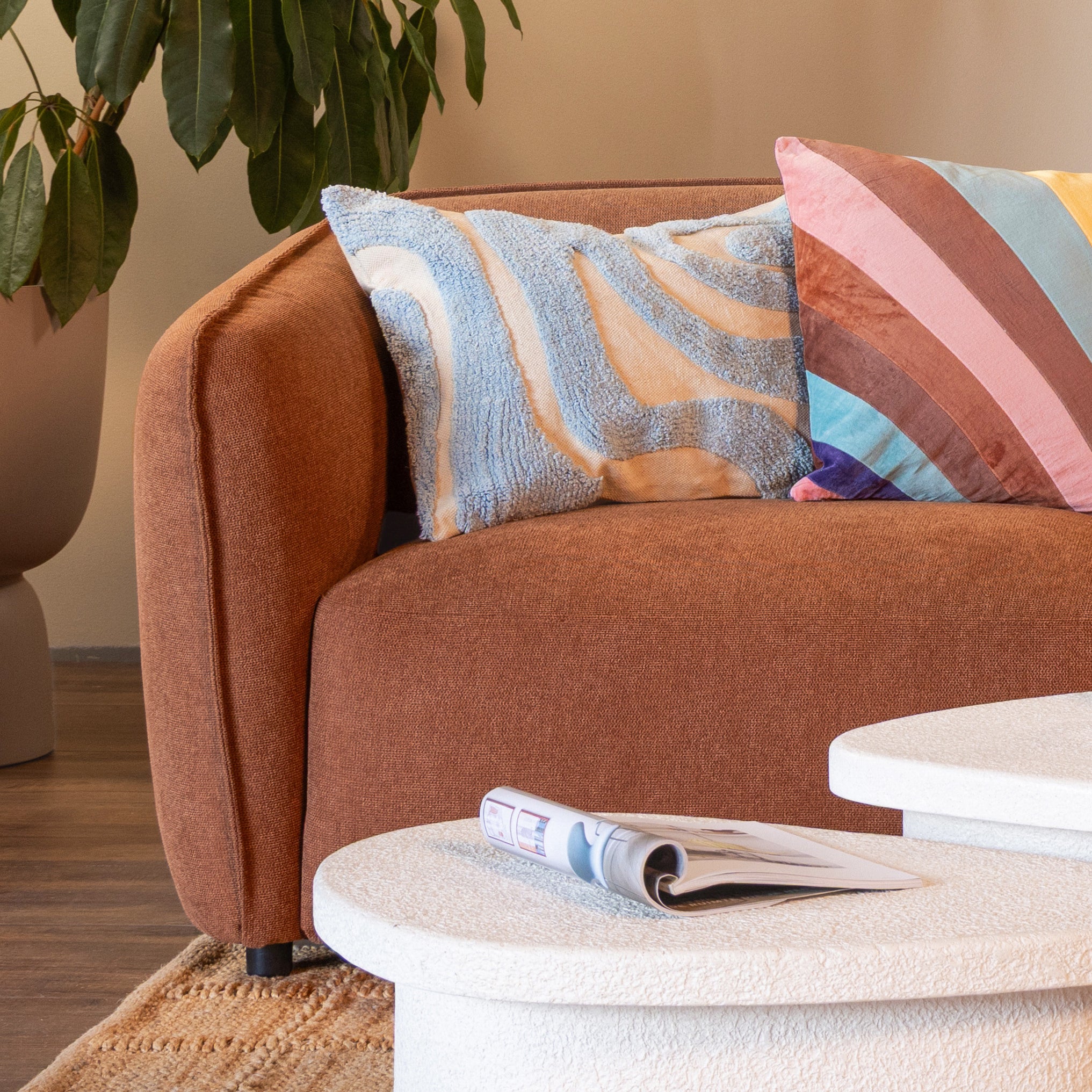 Blokker Soft 3-zitsbank - Micro Chenille - Terra