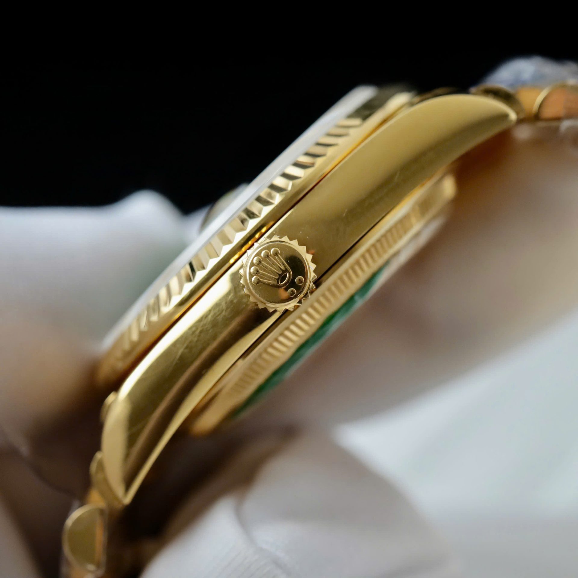 Rolex Day-Date Dial Green Copies Watch Weight 160gram Custom Gold Wrapped 36mm - Elite Watch Atelier