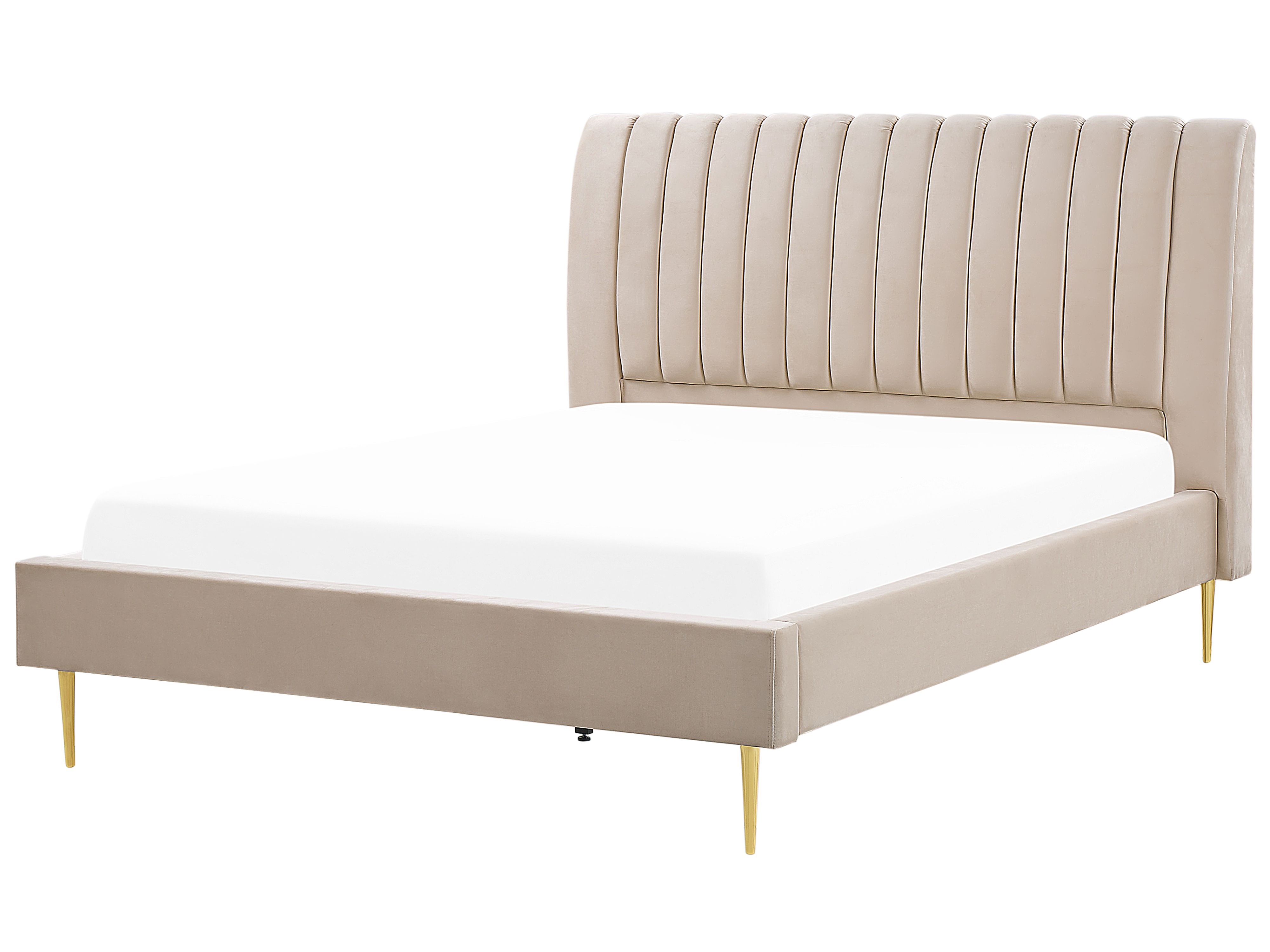Bed Velvet MARVILLE 180 x 200 cm (EU Super King) Sand Beige