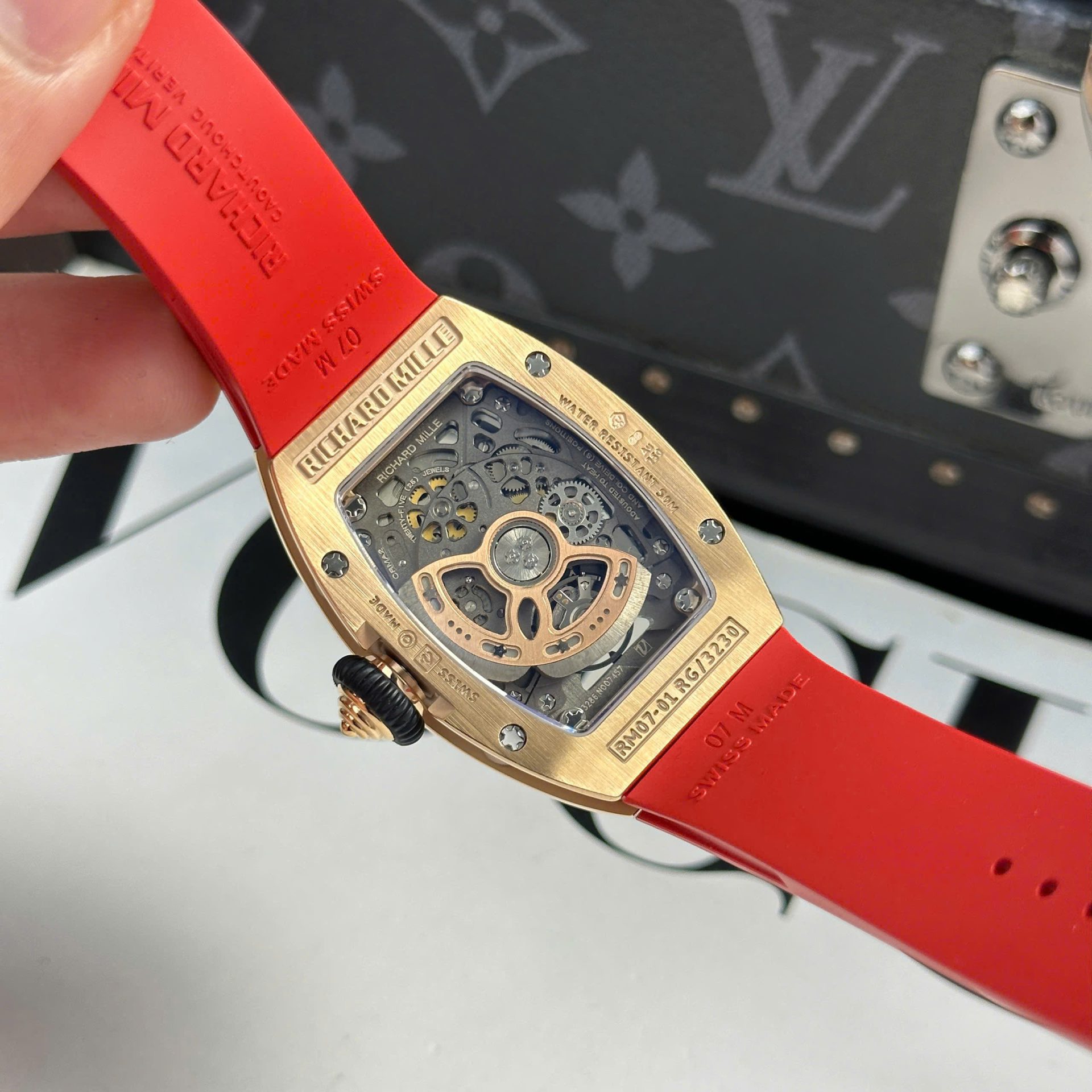 Richard Mille RM07-01 Best Replica Watches Diamonds Red Rubber Strap ZF Factory 36mm - Top club