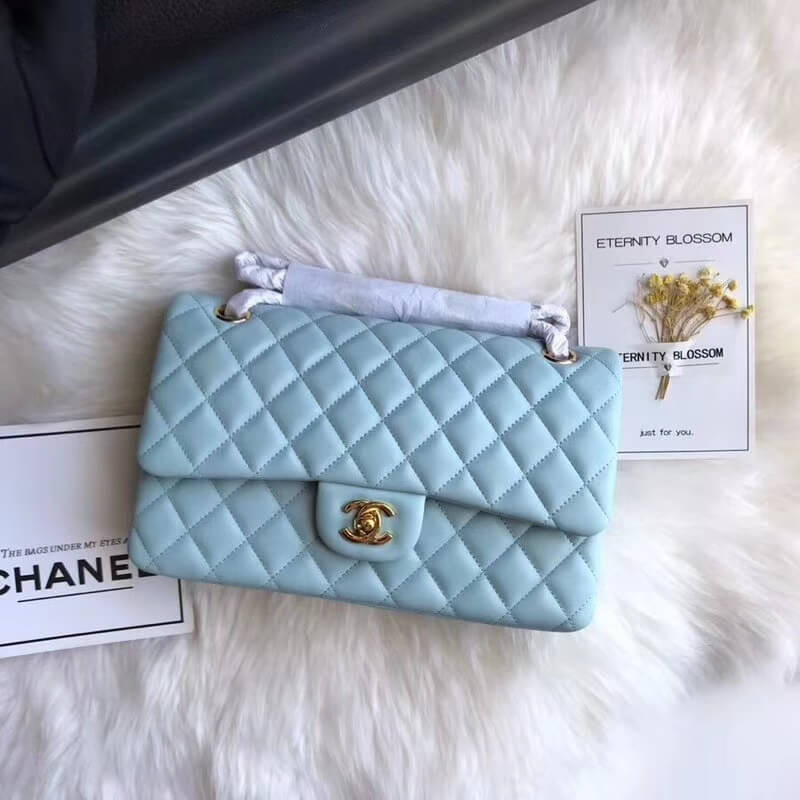 Replica Chanel 1112 Tiffany Blue Medium Size 2.55 Lambskin Leather Flap Bag1:1High-quality replica