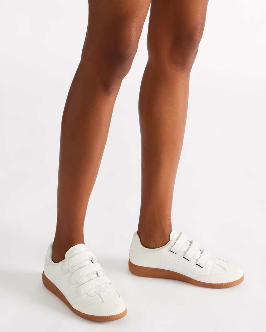 MOMENTUM White Velcro Low-Top Sneaker