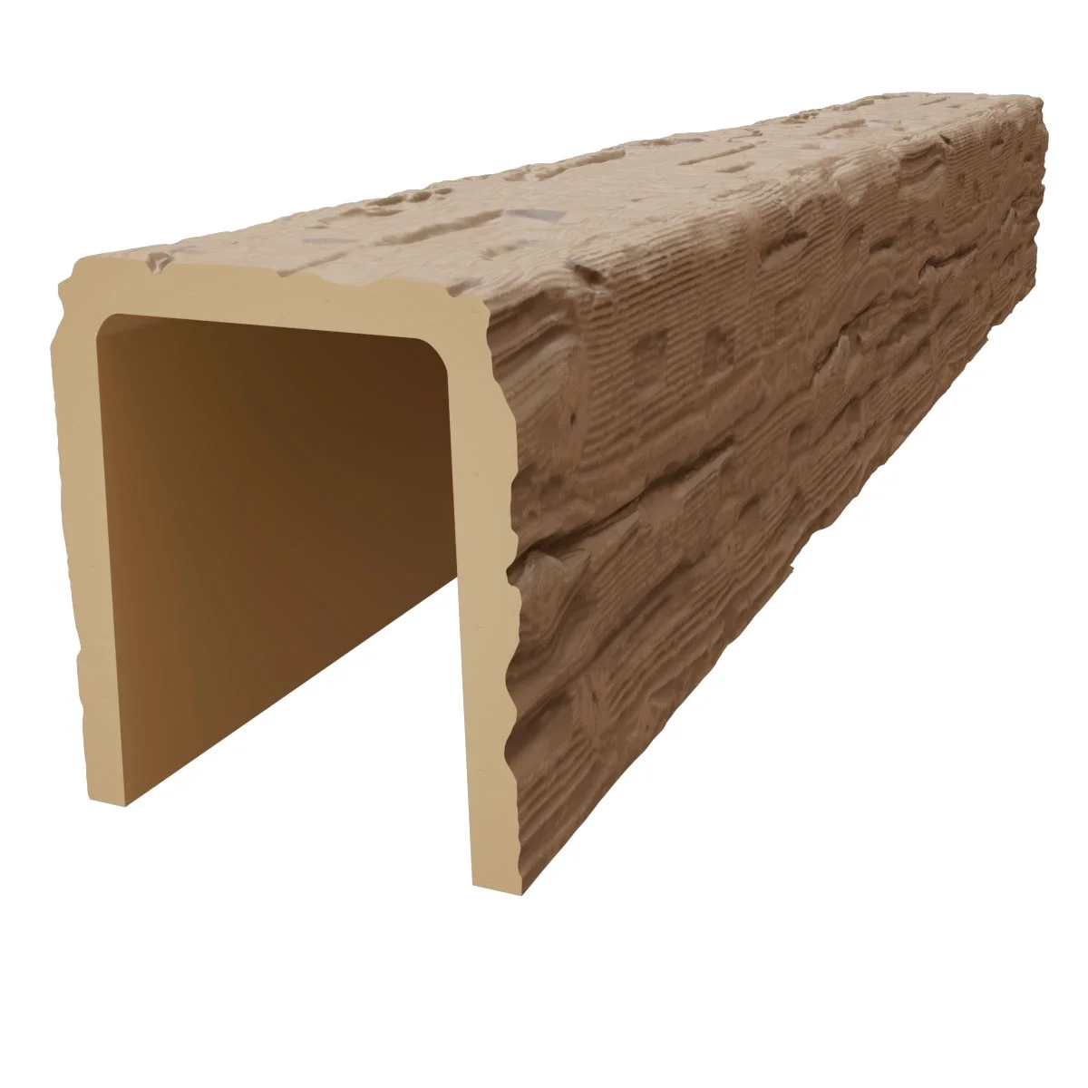 Ekena Millwork 3 1/2"W x 3 1/2"H x 120"L 3-Sided (U-Beam) Salvaged Timber HeritageTimber Faux Wood Ceiling Beam, Kona Brown - Image 29