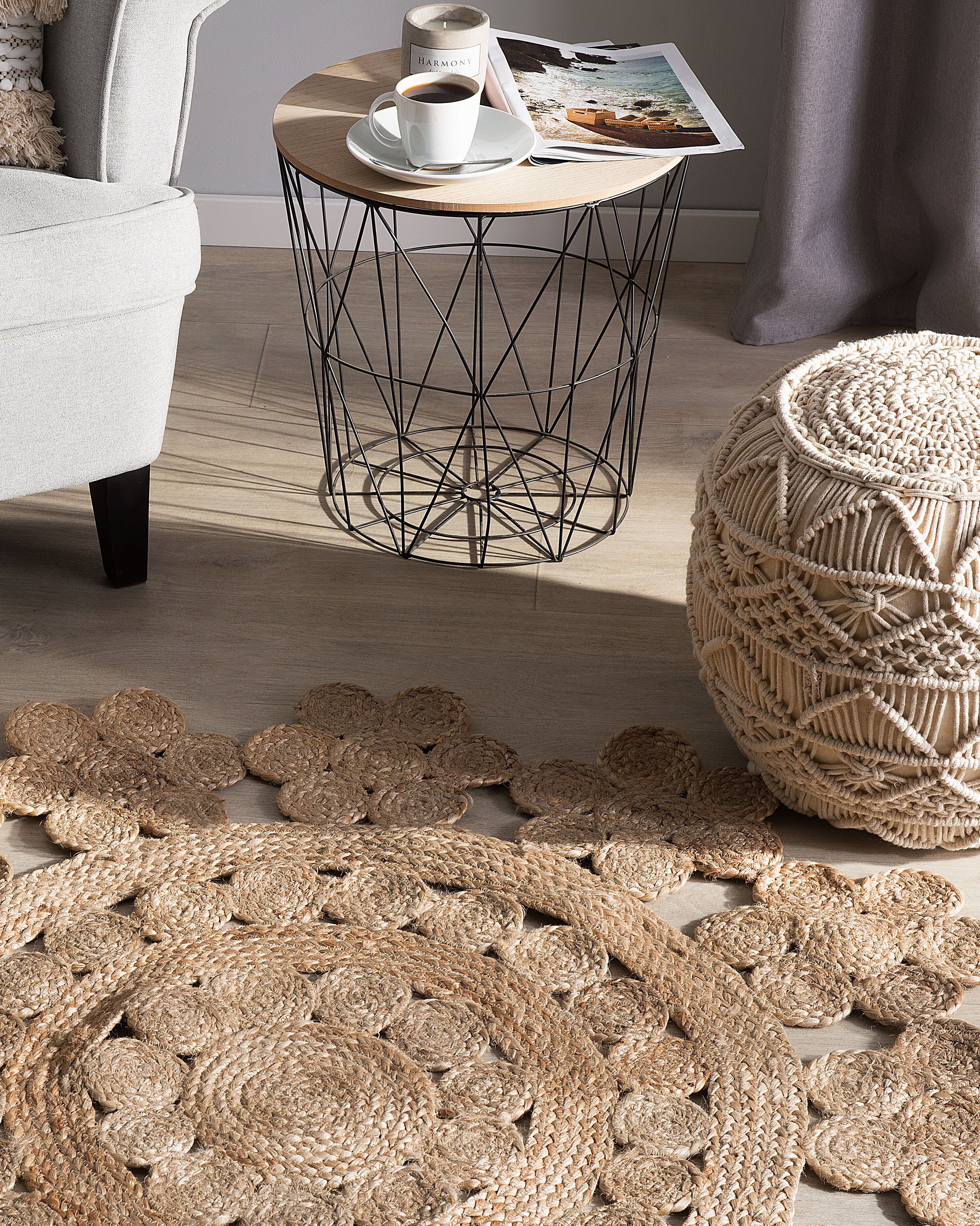Rug BIRECIK Beige ø 120 cm Jute