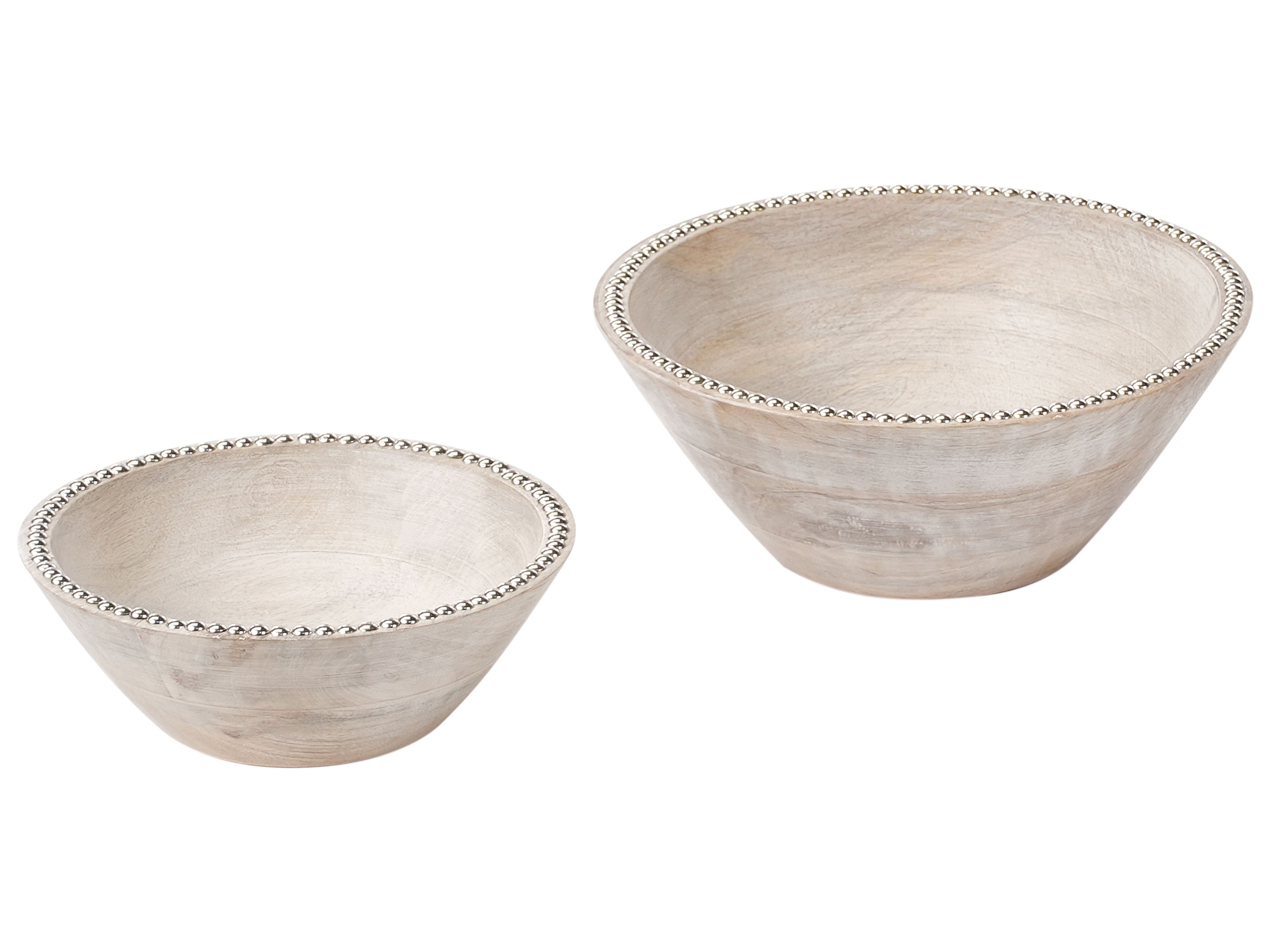 Set of 2 Bowls LUXOR Mango Wood Light Brown
