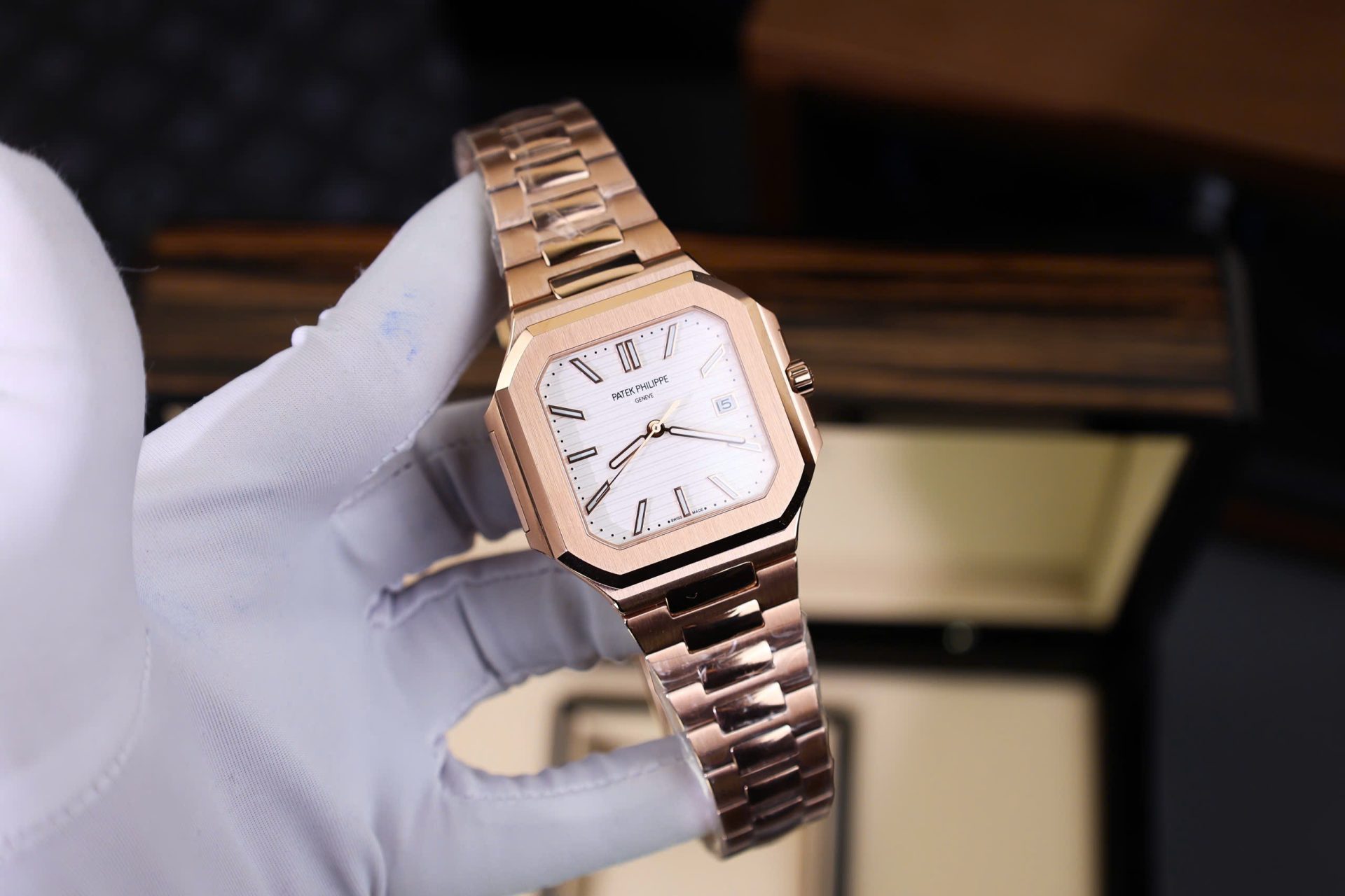 Patek Philippe Cubitus 5821 Replica Watch Rose Gold White Dial TW Factory 45mm - Elite Watch Atelier