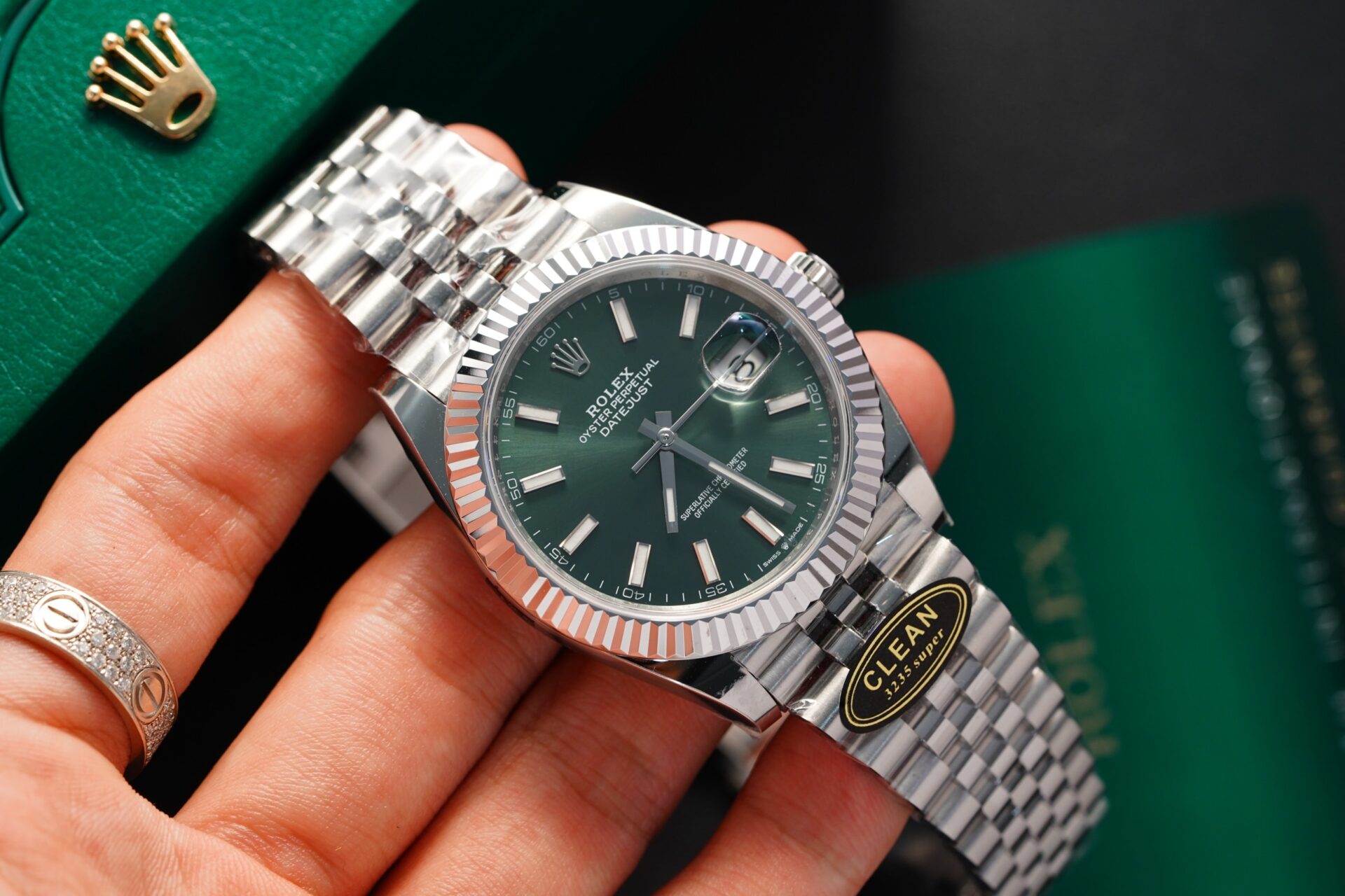 Rolex Datejust 126334 Replica Watch Green Dial Clean Factory 41mm - Elite Watch Atelier