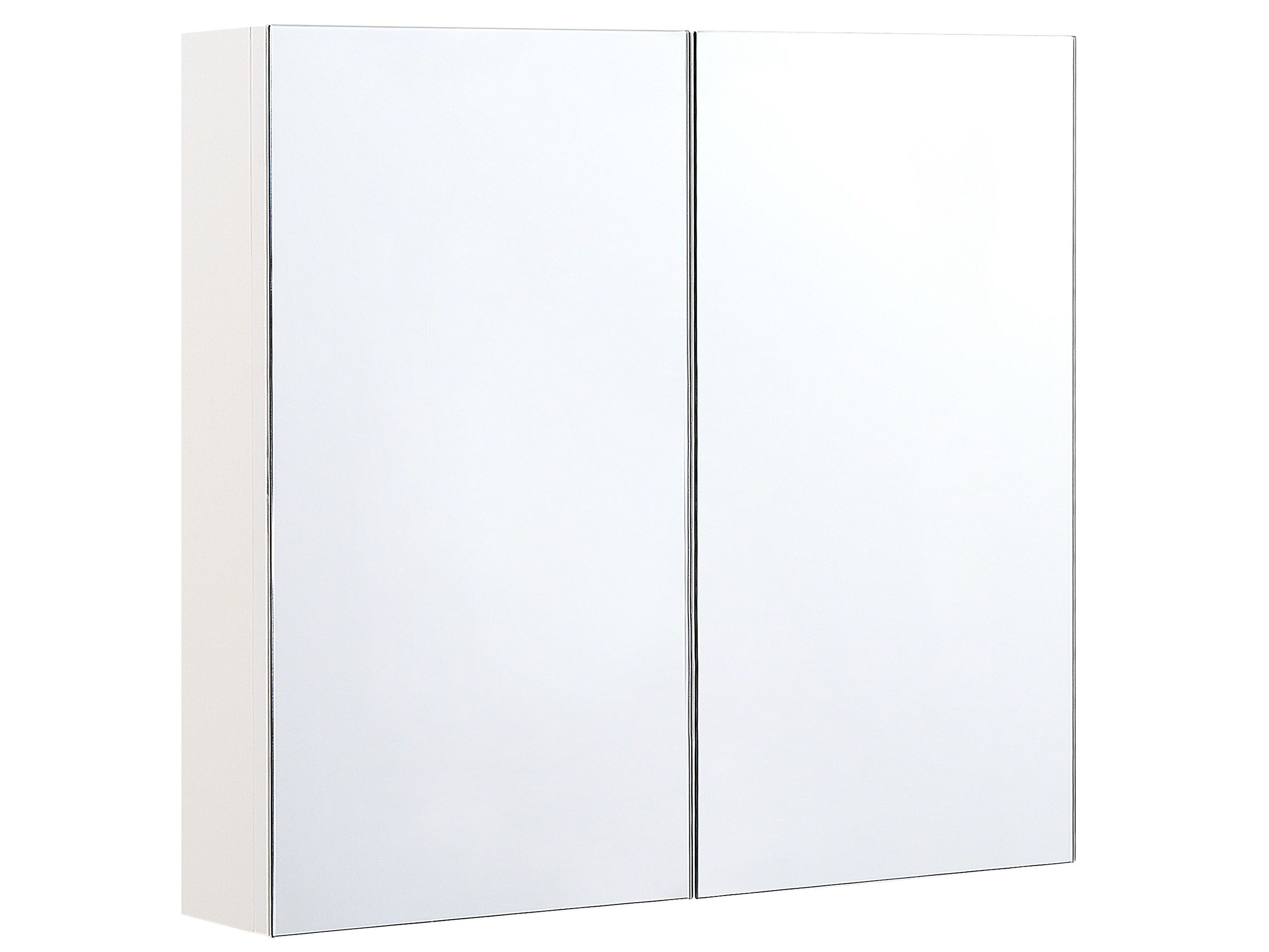 Bathroom Wall Mounted Mirror Cabinet NAVARRA 80 cm 70 cm White
