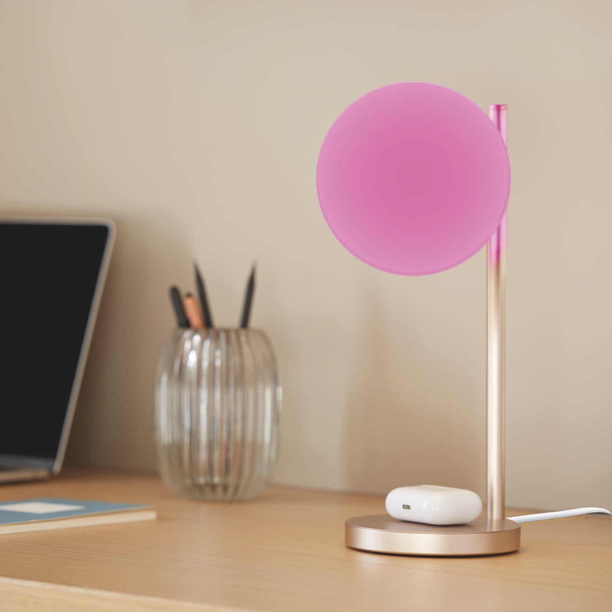 Lampka nocna BUBBLE z ładowarką indukcyjną 12x21,4 cm