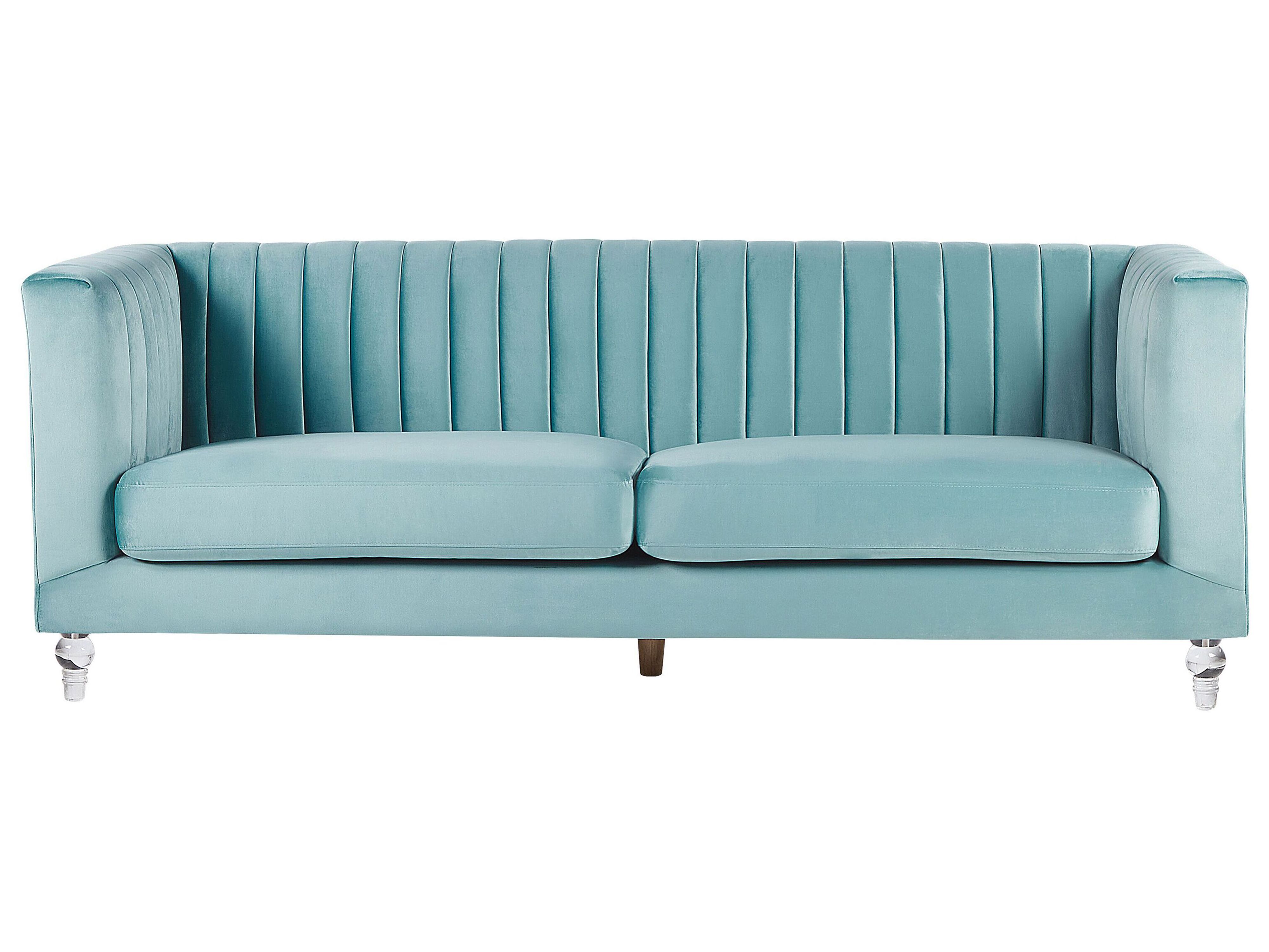 Sofa 3 Seater ARVIKA Velvet Light Blue
