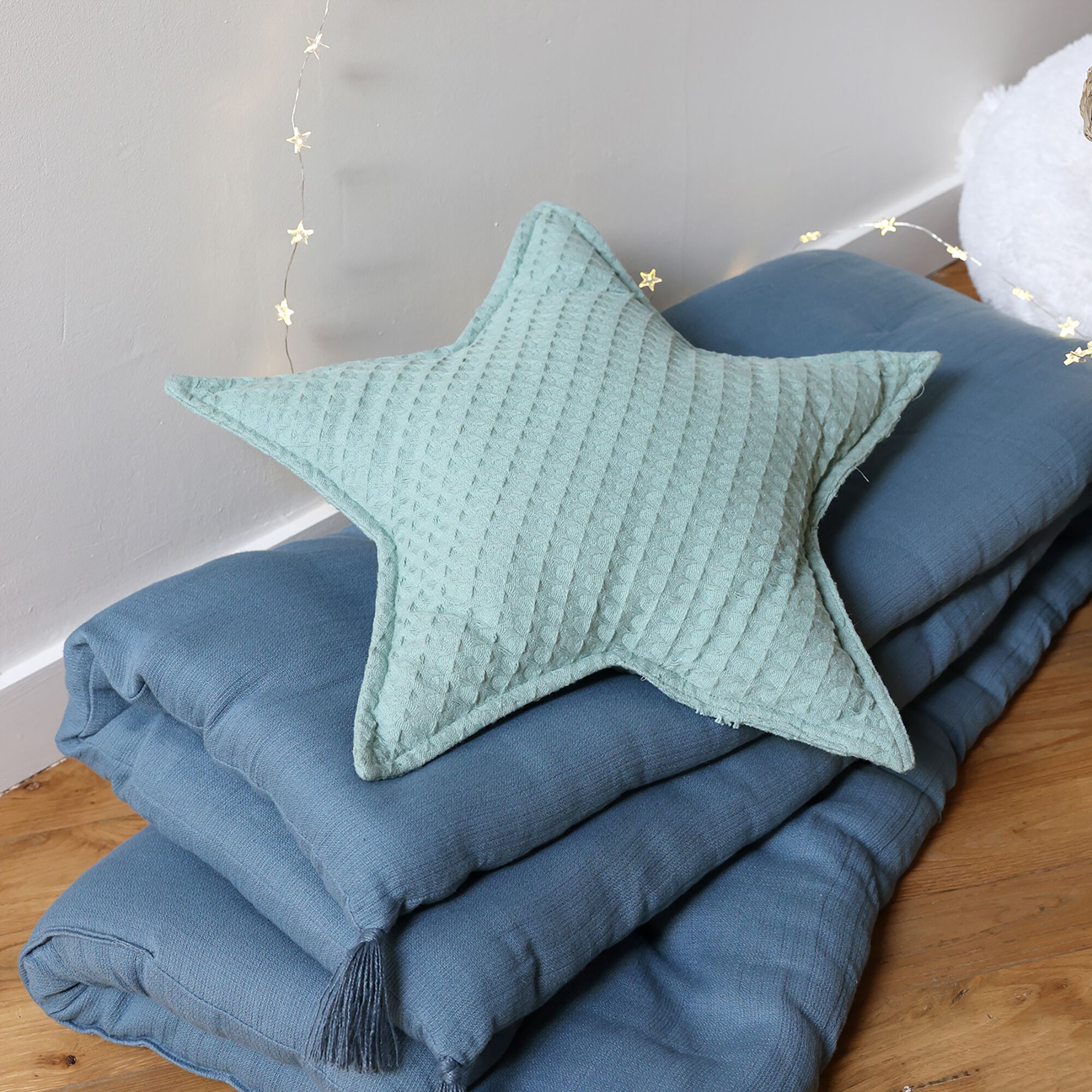ASTER - Coussin forme étoile 45x45cm - bleu
